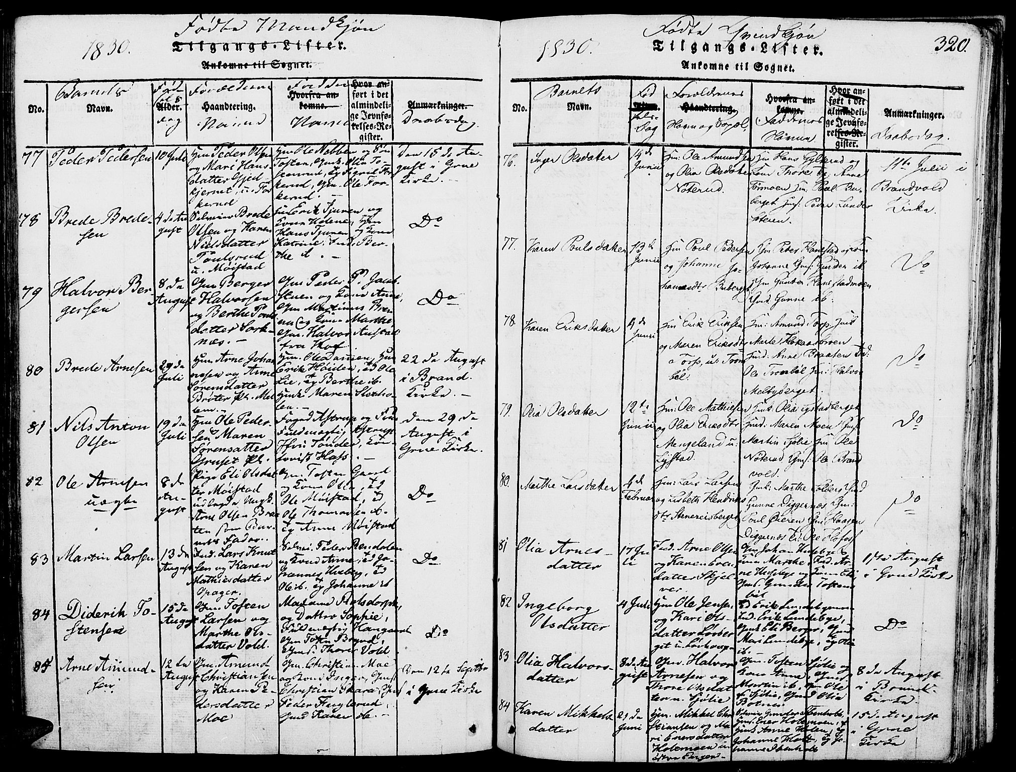 Grue prestekontor, AV/SAH-PREST-036/H/Ha/Haa/L0006: Parish register (official) no. 6, 1814-1830, p. 320