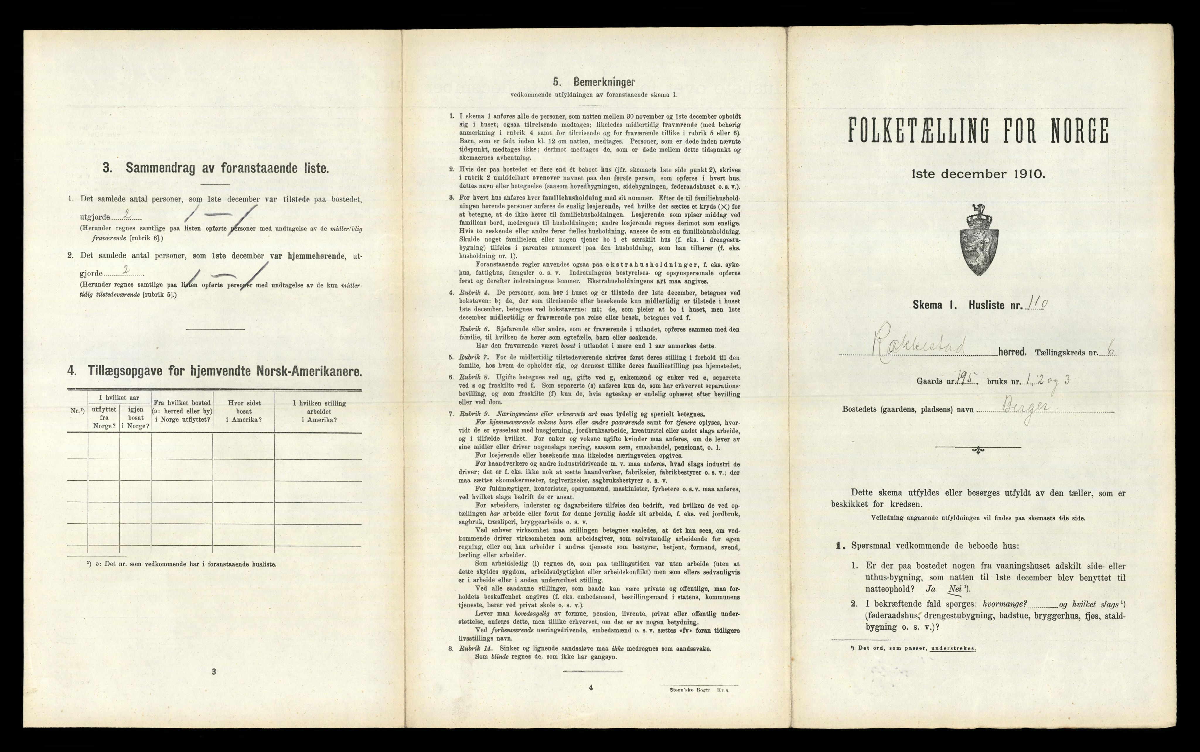 RA, 1910 census for Rakkestad, 1910, p. 1209
