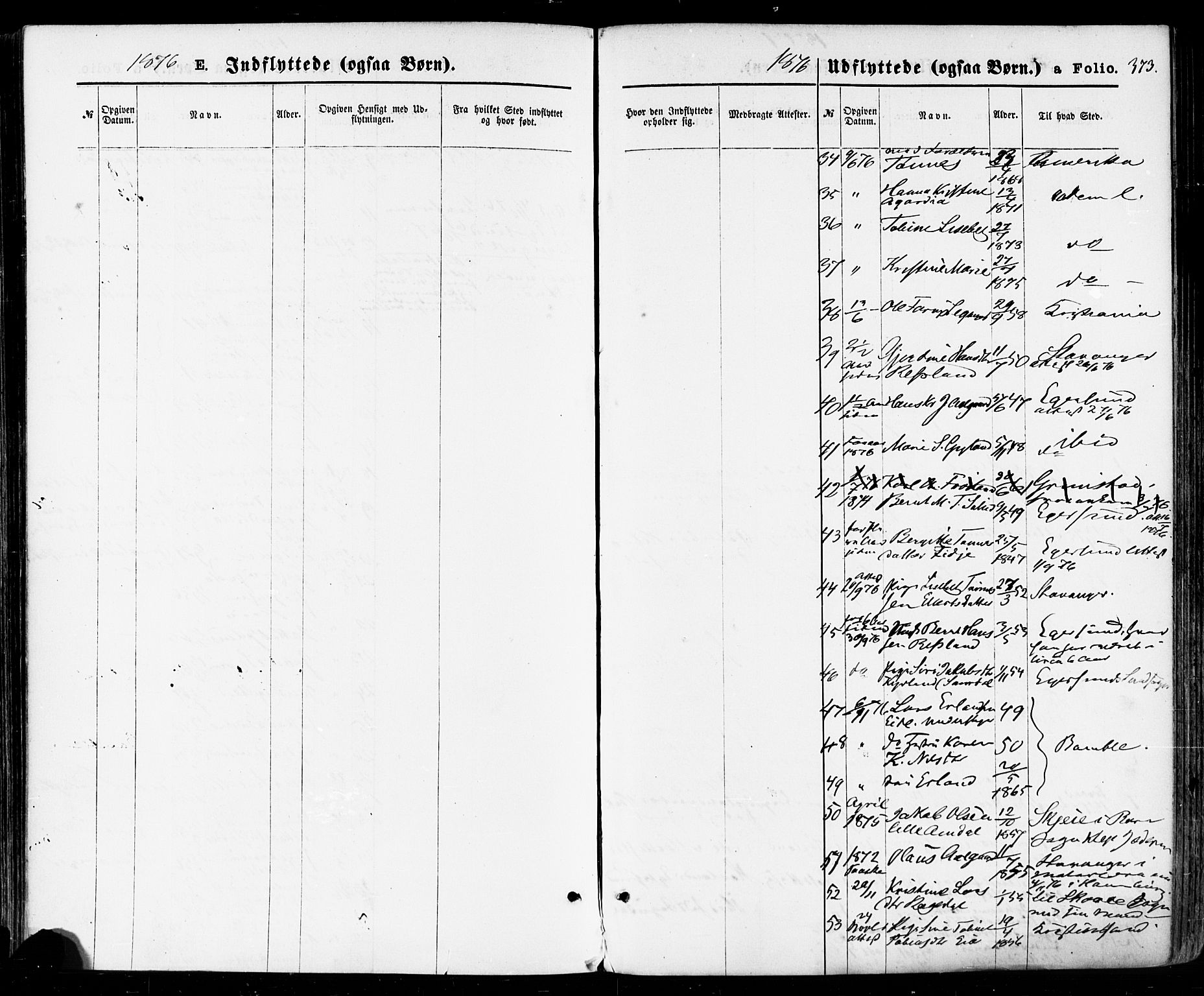 Sokndal sokneprestkontor, AV/SAST-A-101808: Parish register (official) no. A 10, 1874-1886, p. 373