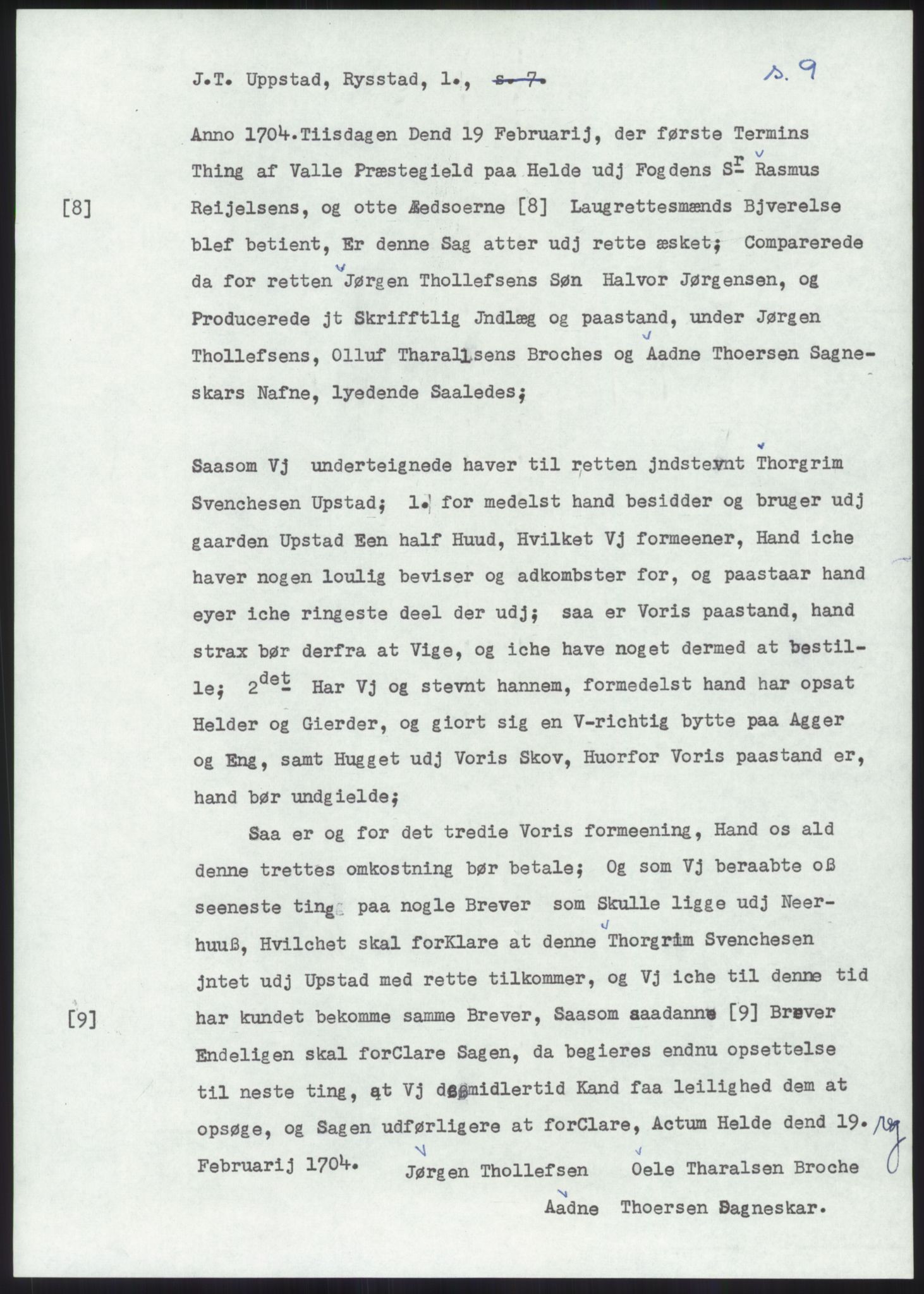 Samlinger til kildeutgivelse, Diplomavskriftsamlingen, AV/RA-EA-4053/H/Ha, p. 260