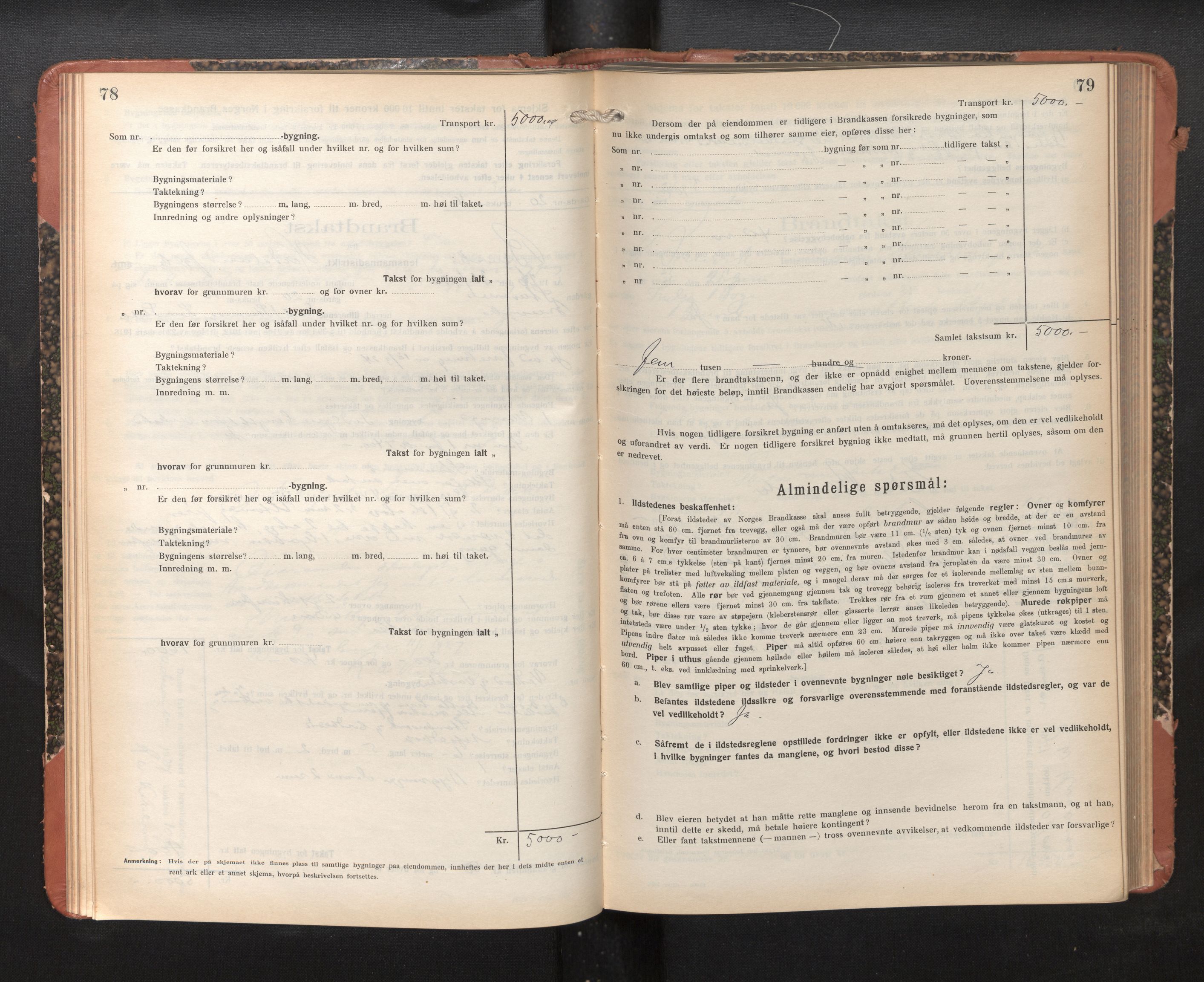 Lensmannen i Bruvik, SAB/A-31301/0012/L0010: Branntakstprotokoll, skjematakst, 1925-1936, p. 78-79
