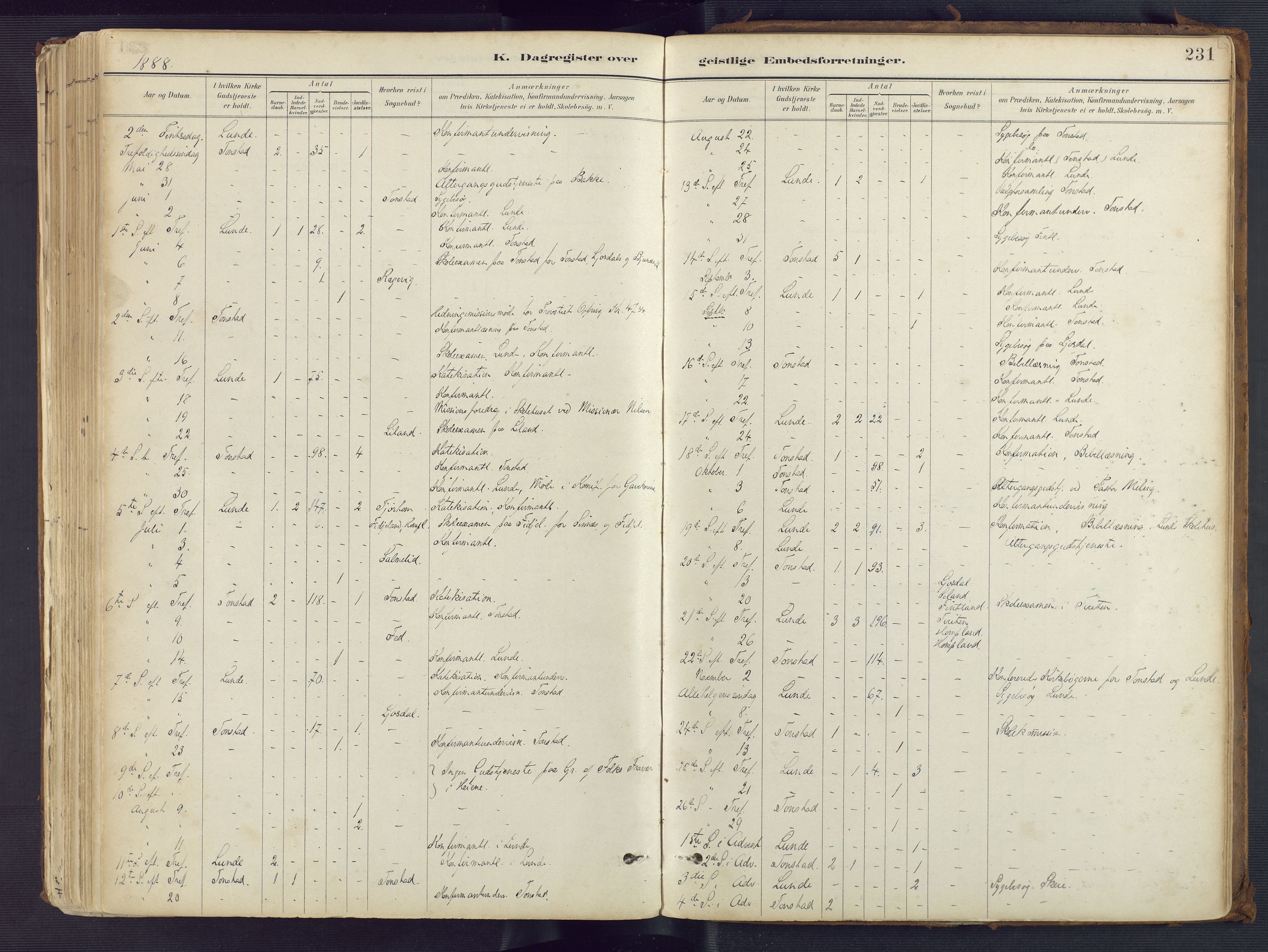 Sirdal sokneprestkontor, SAK/1111-0036/F/Fa/Fab/L0004: Parish register (official) no. A 4, 1887-1919, p. 231