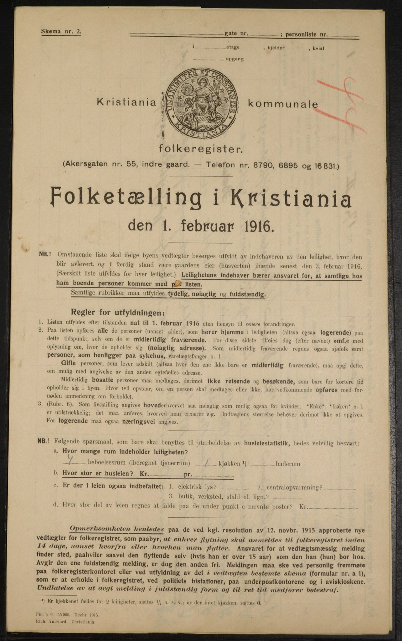 OBA, Municipal Census 1916 for Kristiania, 1916, p. 11604