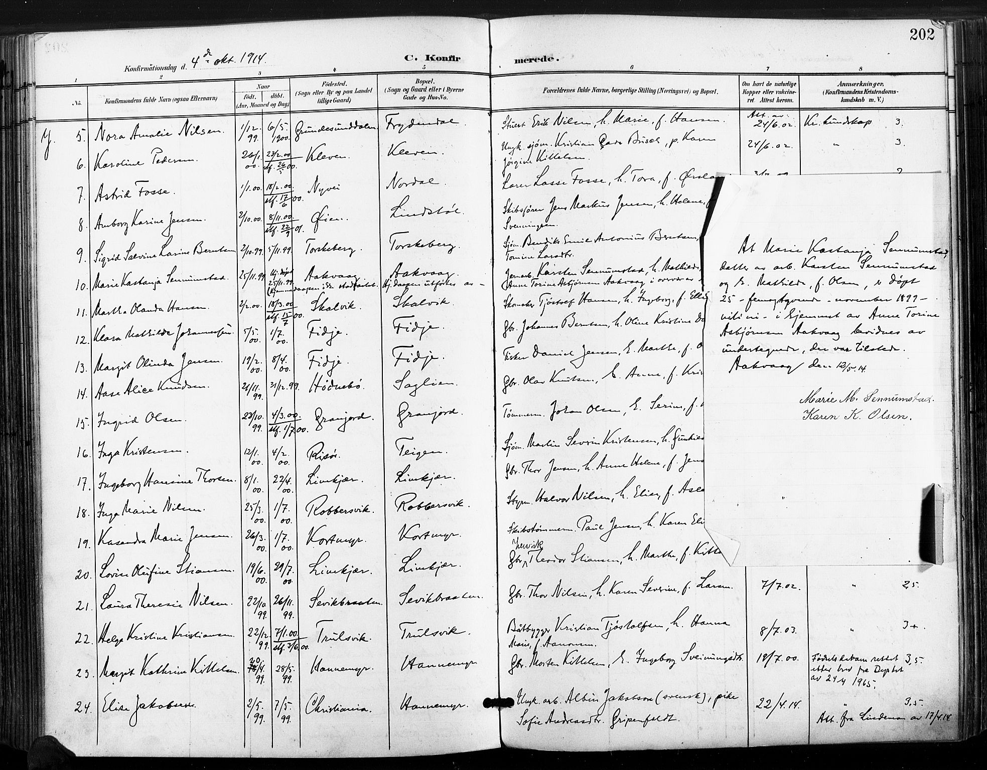 Søndeled sokneprestkontor, SAK/1111-0038/F/Fa/L0006: Parish register (official) no. A 6, 1900-1922, p. 203