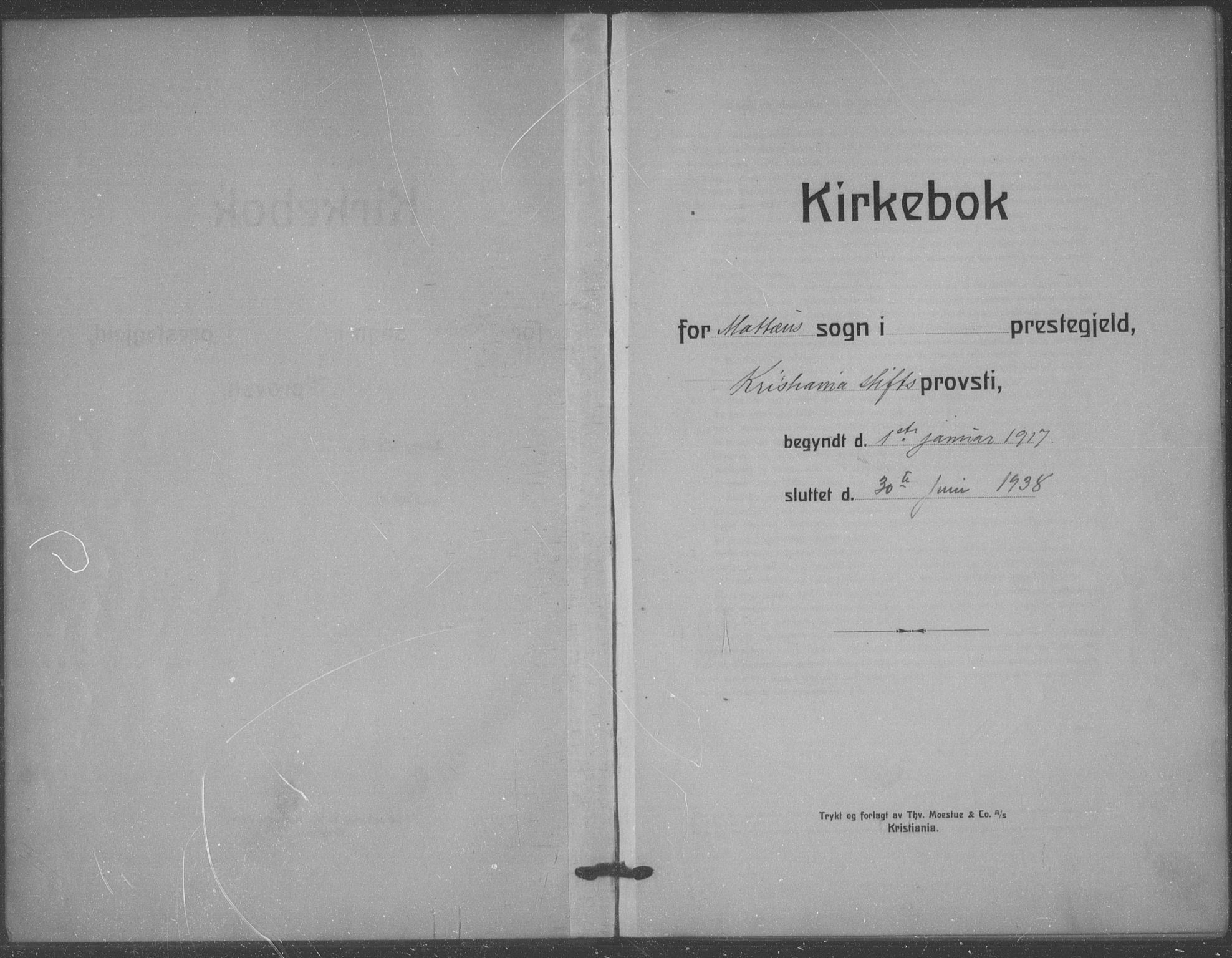 Matteus prestekontor Kirkebøker, AV/SAO-A-10870/F/Fa/L0001: Parish register (official) no. 1, 1917-1938