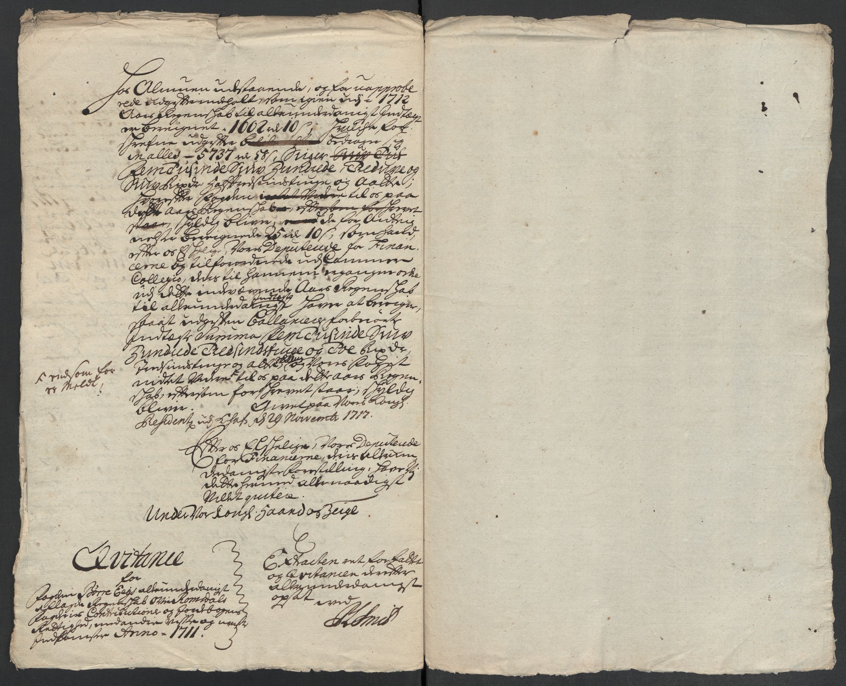 Rentekammeret inntil 1814, Reviderte regnskaper, Fogderegnskap, AV/RA-EA-4092/R55/L3660: Fogderegnskap Romsdal, 1711, p. 485