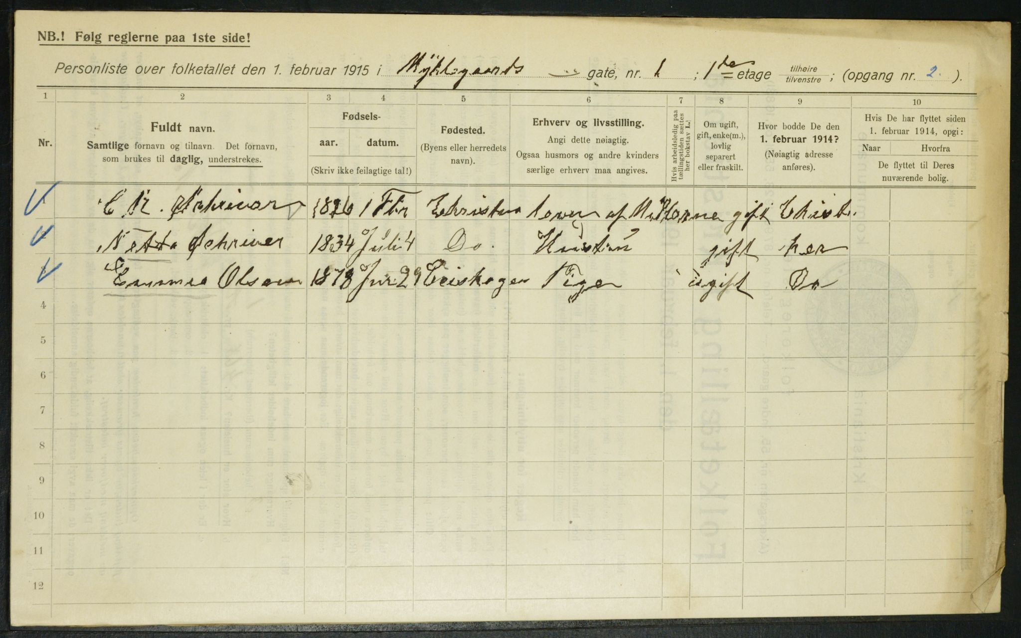 OBA, Municipal Census 1915 for Kristiania, 1915, p. 67650