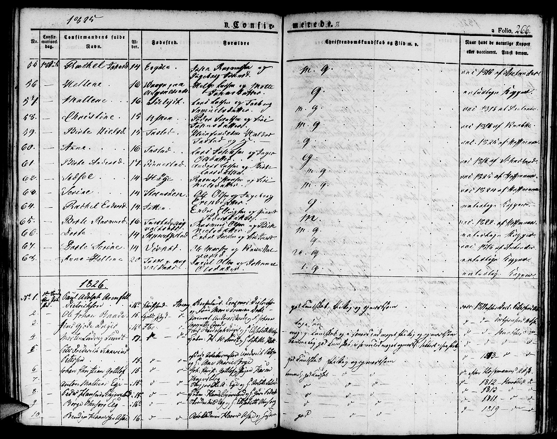 Domkirken sokneprestkontor, SAST/A-101812/001/30/30BA/L0009: Parish register (official) no. A 9, 1821-1832, p. 266
