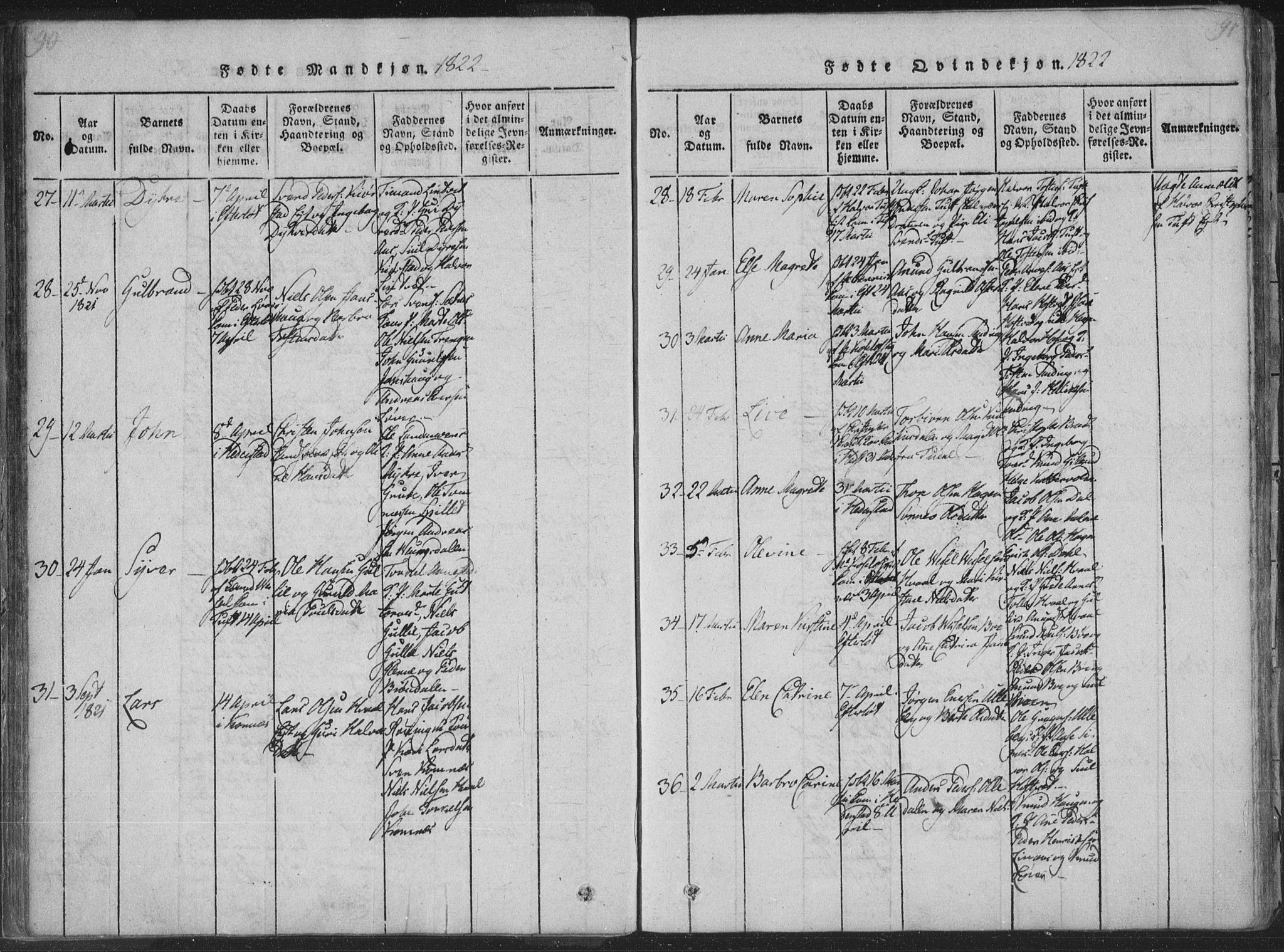 Sandsvær kirkebøker, AV/SAKO-A-244/F/Fa/L0004: Parish register (official) no. I 4, 1817-1839, p. 90-91