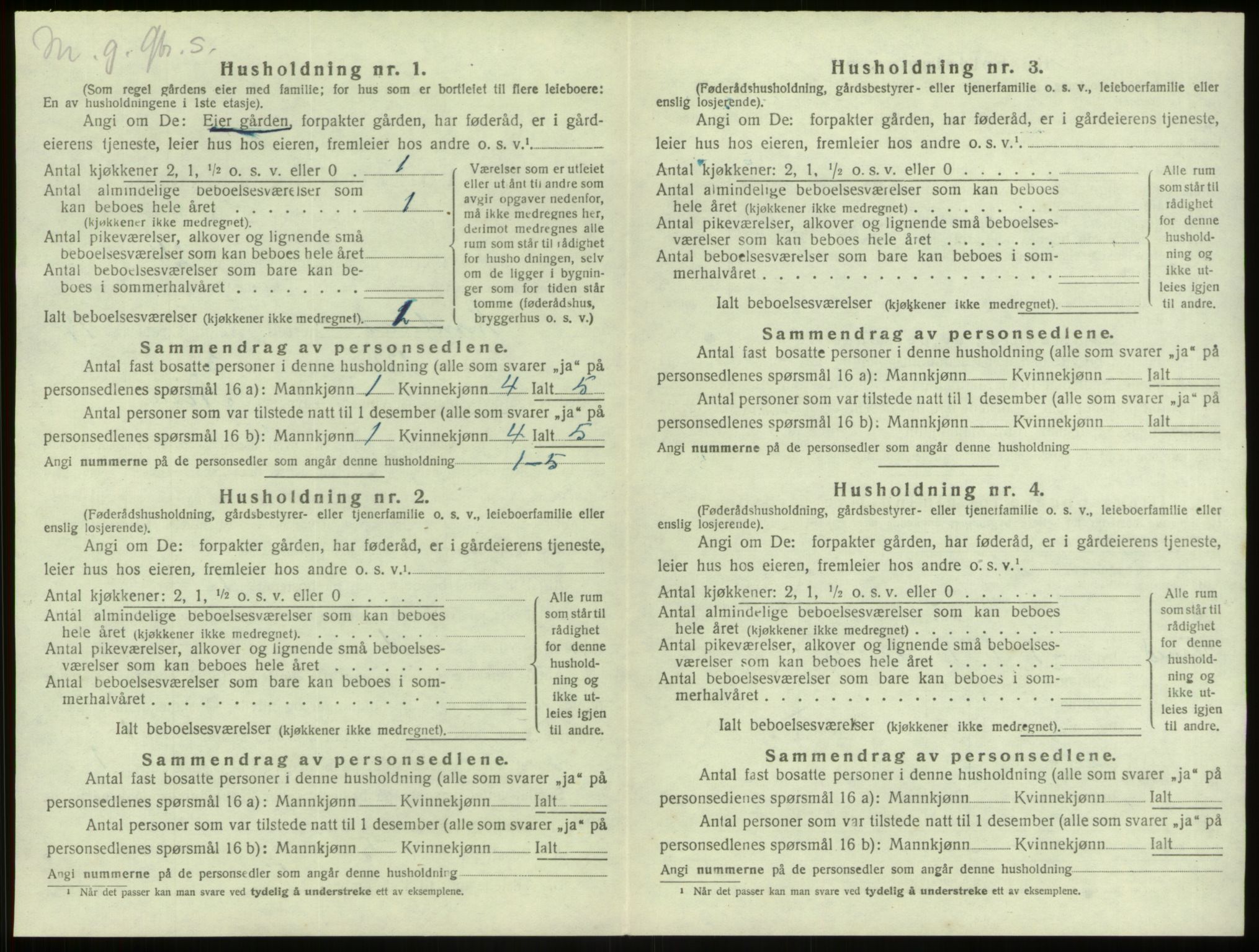 SAB, 1920 census for Lindås, 1920, p. 1268