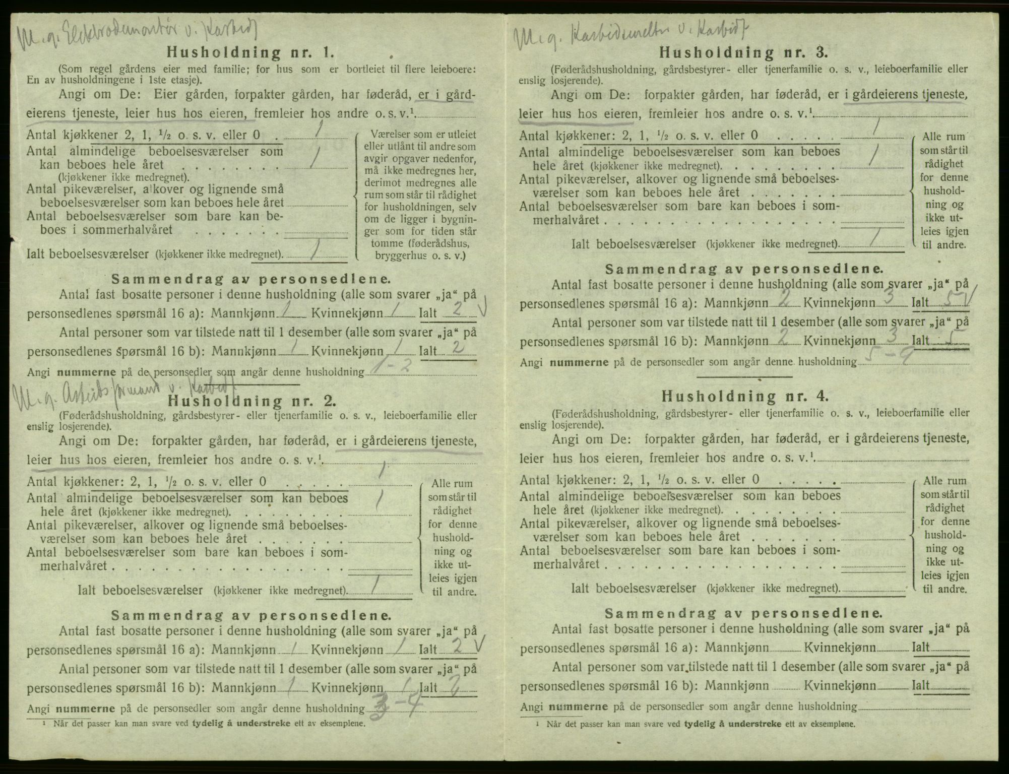 SAB, 1920 census for Odda, 1920, p. 434