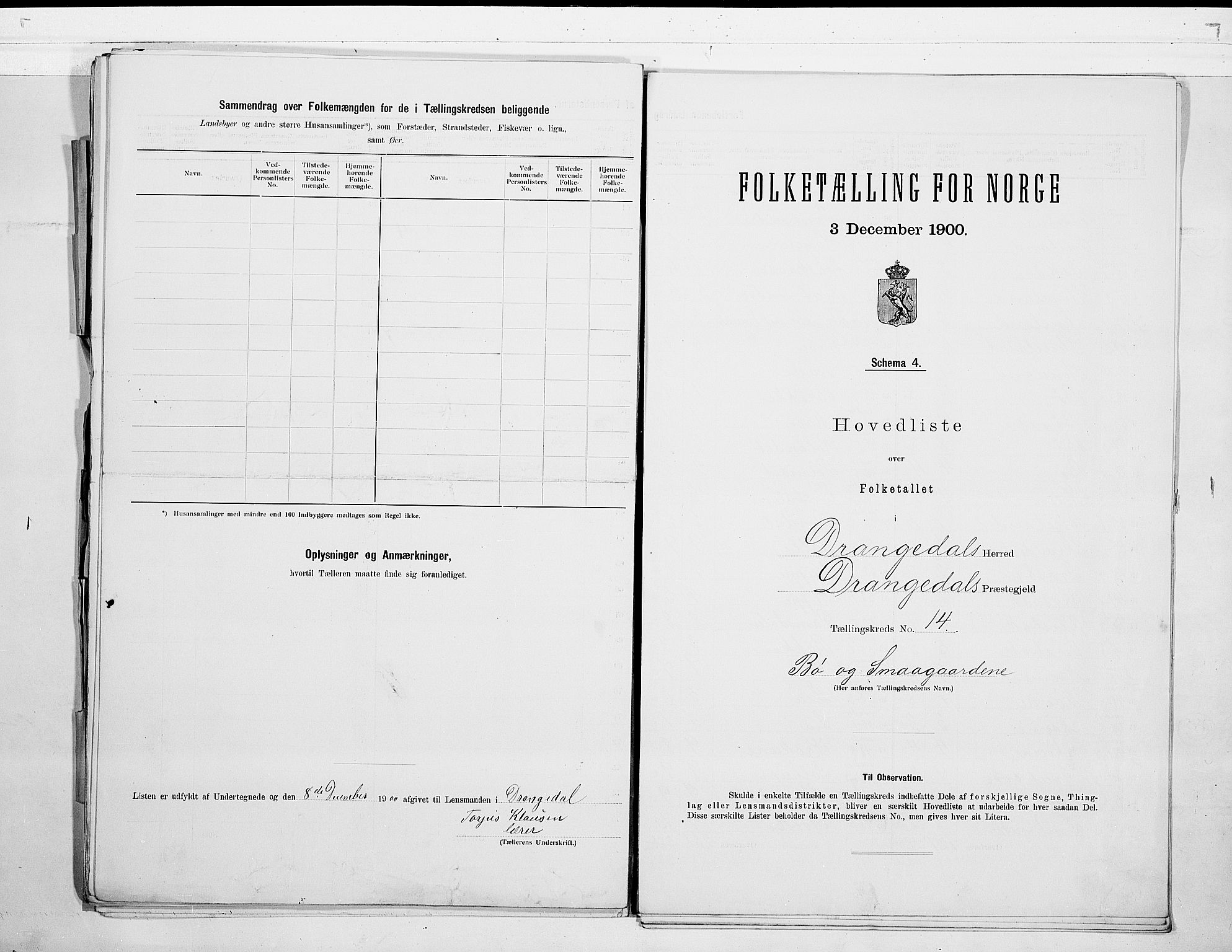 SAKO, 1900 census for Drangedal, 1900, p. 32