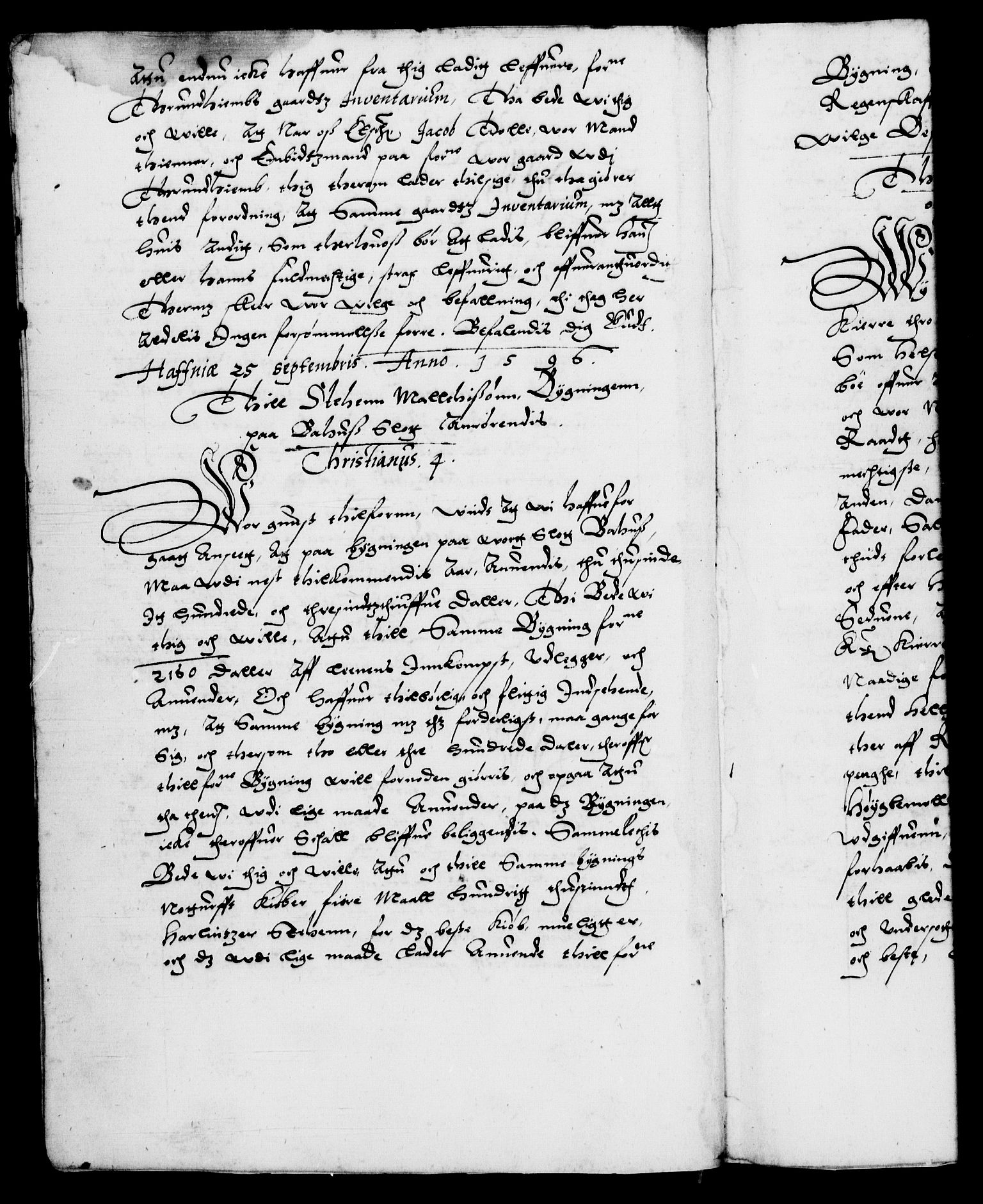 Danske Kanselli 1572-1799, AV/RA-EA-3023/F/Fc/Fca/Fcab/L0003: Norske tegnelser (mikrofilm), 1596-1616, p. 4b