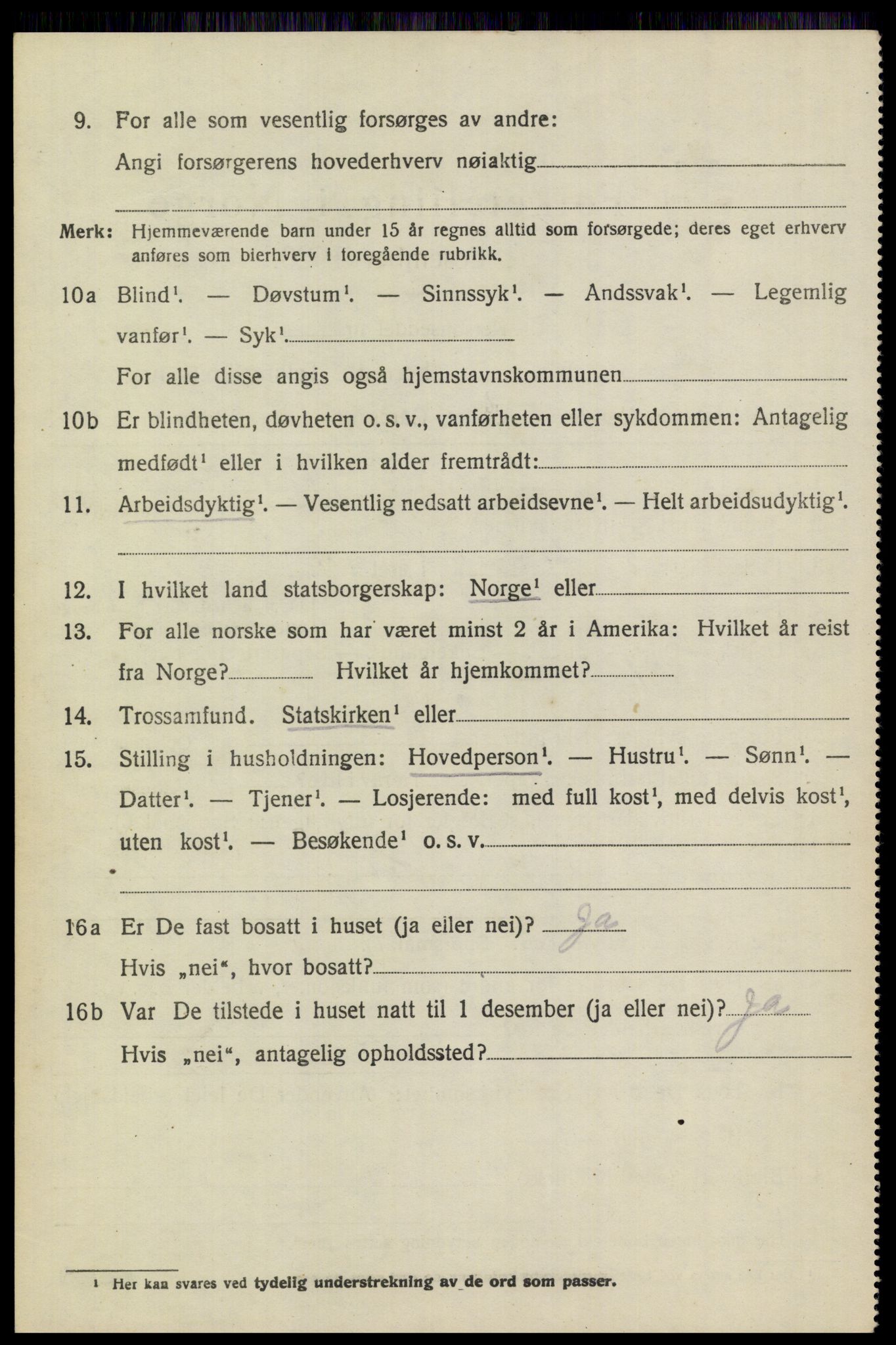 SAKO, 1920 census for Sannidal, 1920, p. 4938