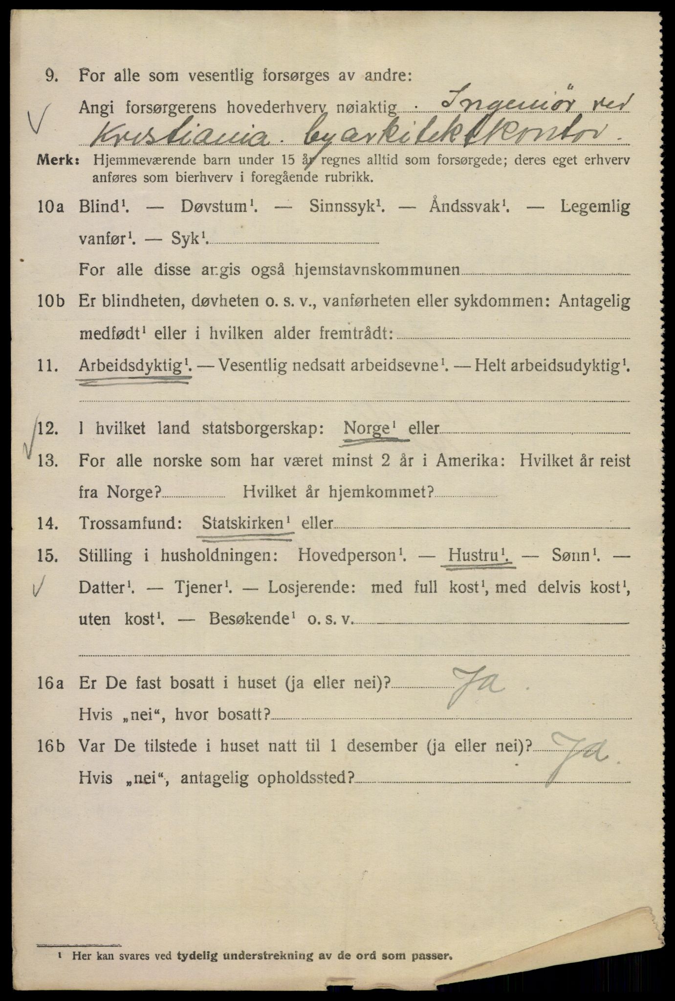 SAO, 1920 census for Kristiania, 1920, p. 136182