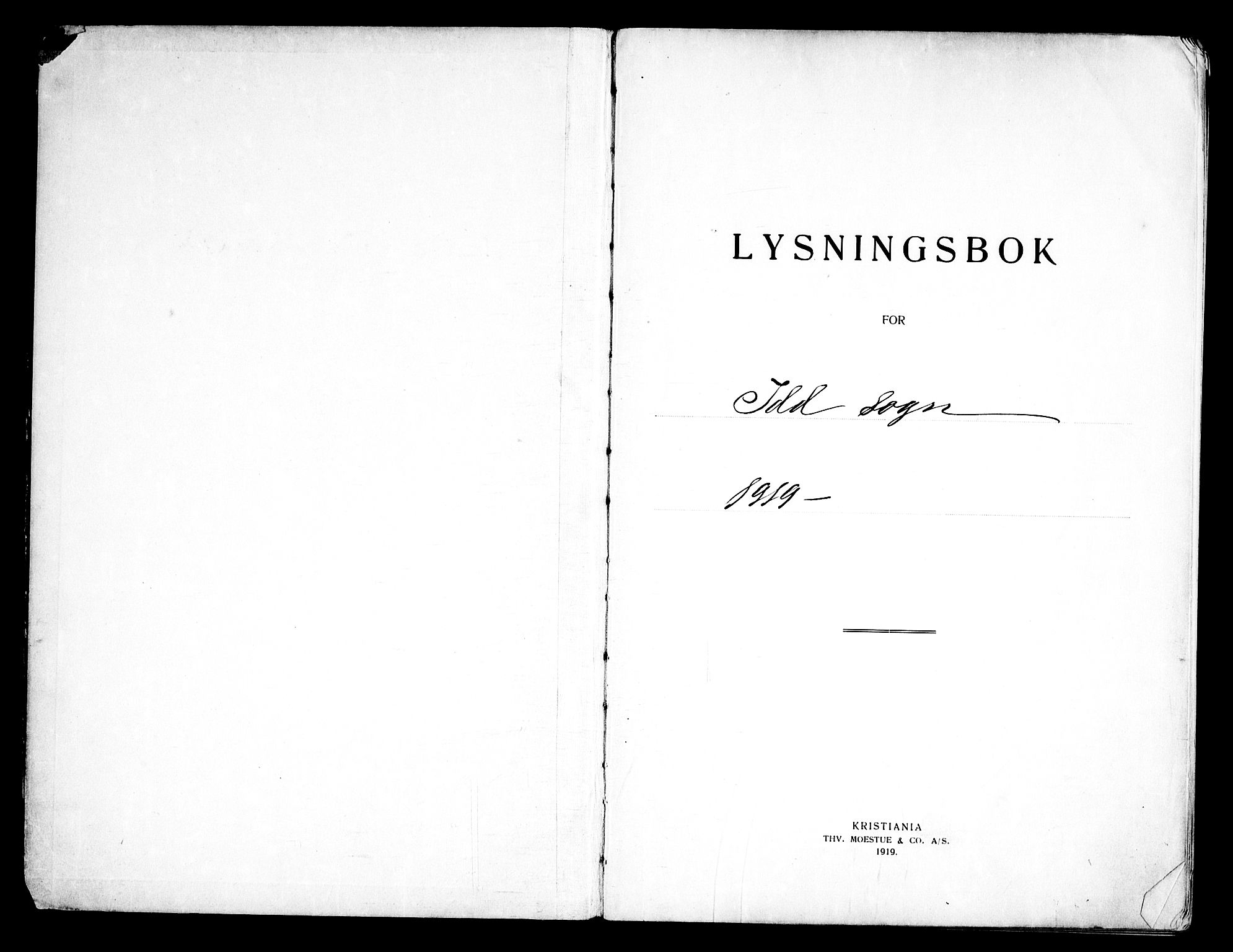 Idd prestekontor Kirkebøker, SAO/A-10911/H/Ha/L0002: Banns register no. I 2, 1919-1958