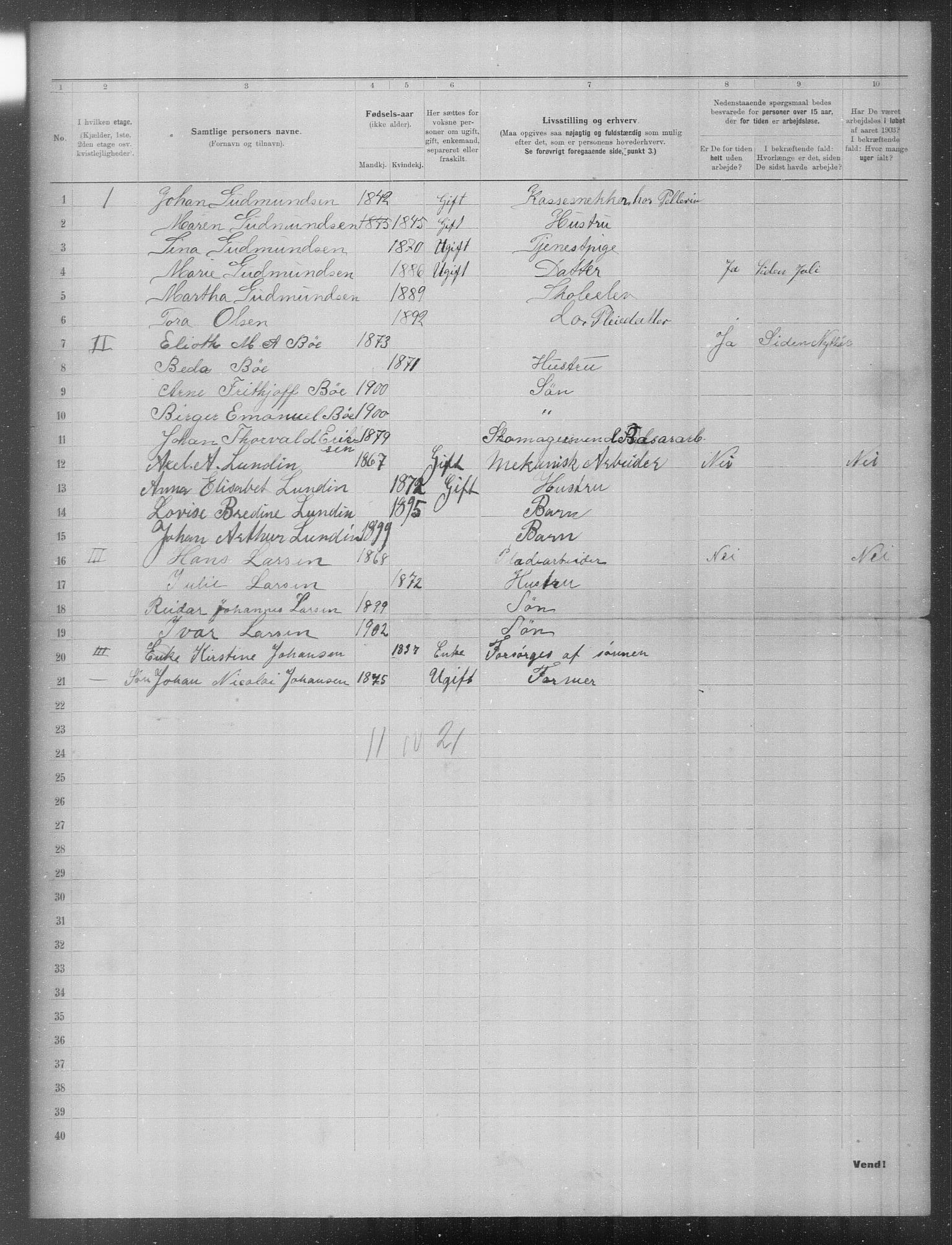 OBA, Municipal Census 1903 for Kristiania, 1903, p. 14313