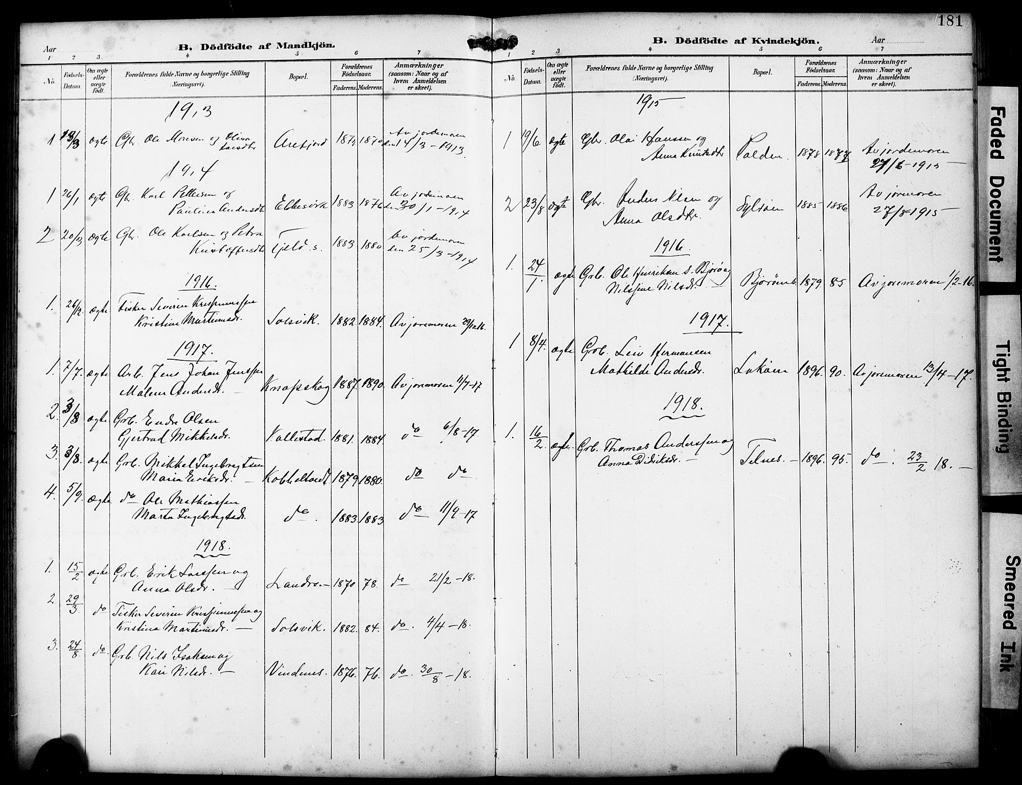 Fjell sokneprestembete, SAB/A-75301/H/Hab: Parish register (copy) no. A 5, 1899-1918, p. 181