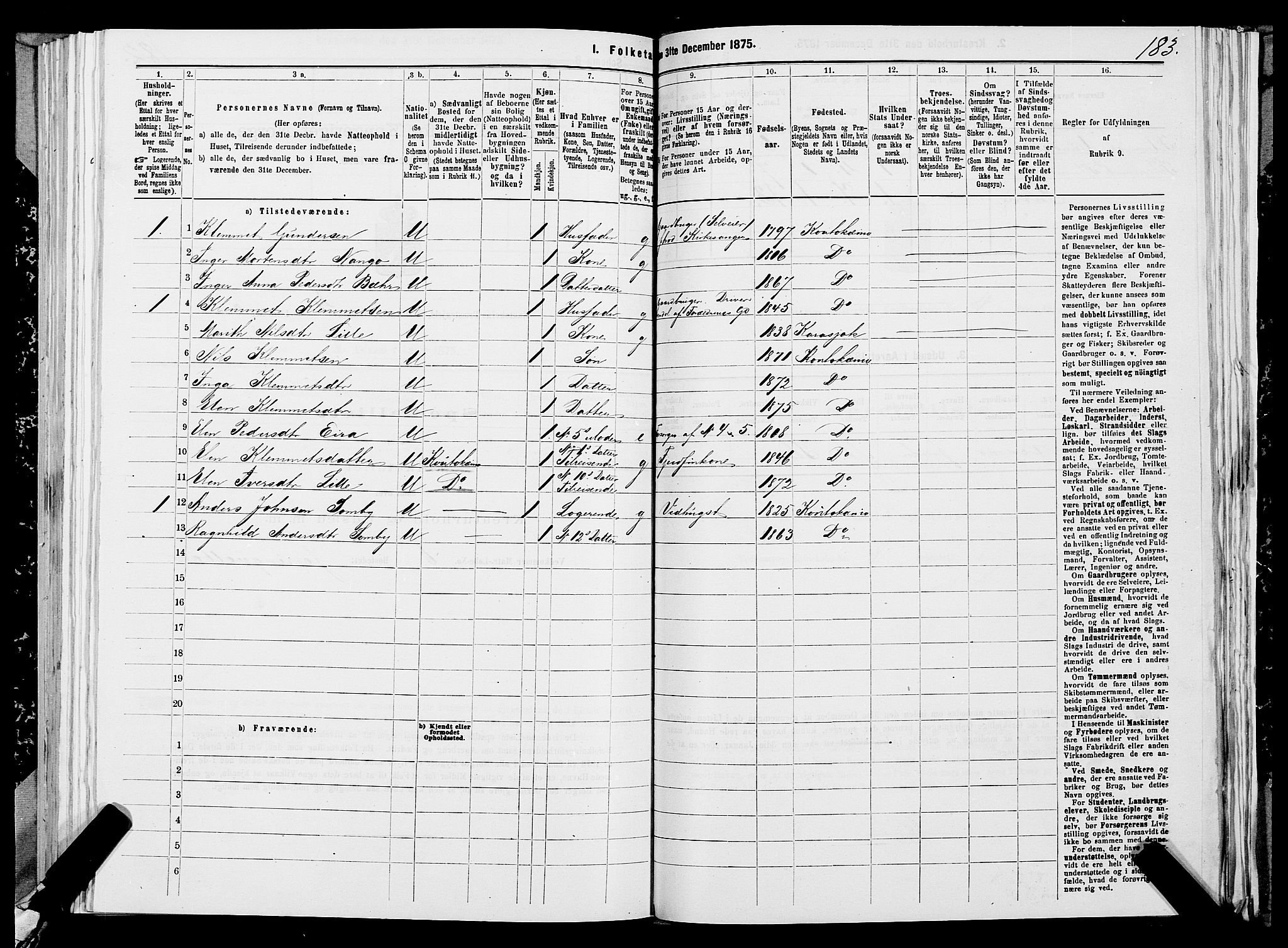 SATØ, 1875 census for 2011P Kautokeino, 1875, p. 1183