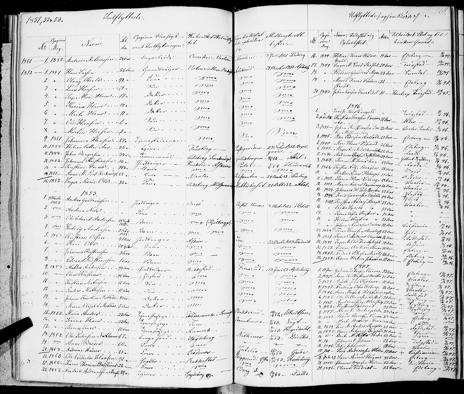 Skiptvet prestekontor Kirkebøker, AV/SAO-A-20009/F/Fa/L0006: Parish register (official) no. 6, 1839-1860, p. 239