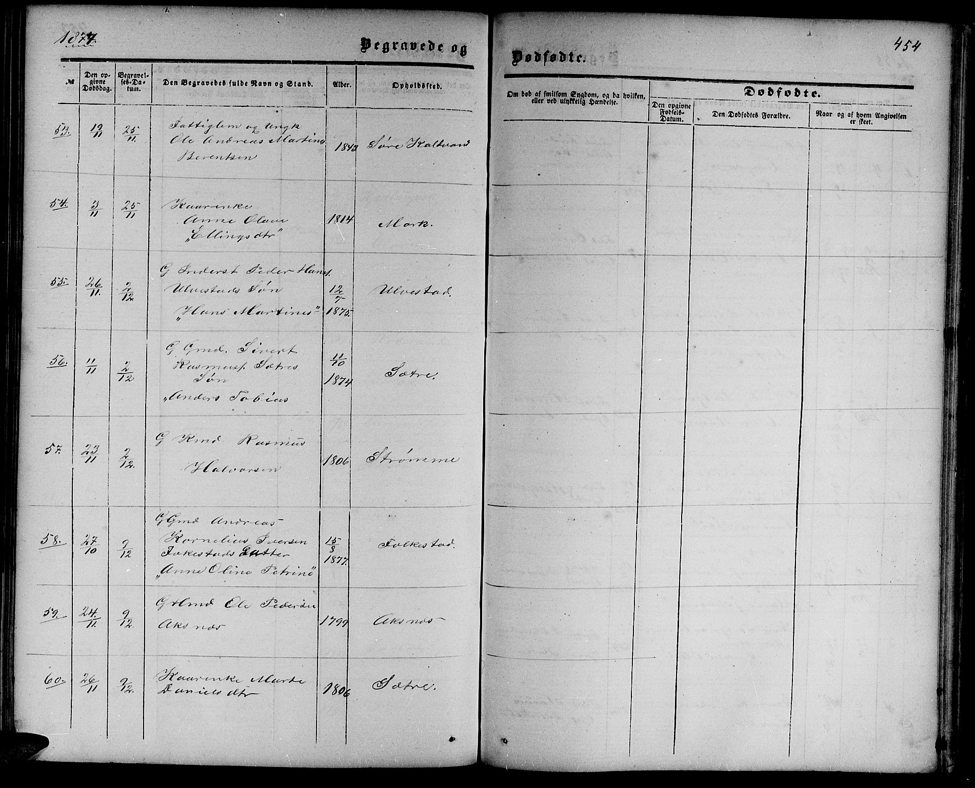 Ministerialprotokoller, klokkerbøker og fødselsregistre - Møre og Romsdal, AV/SAT-A-1454/511/L0157: Parish register (copy) no. 511C03, 1864-1884, p. 454