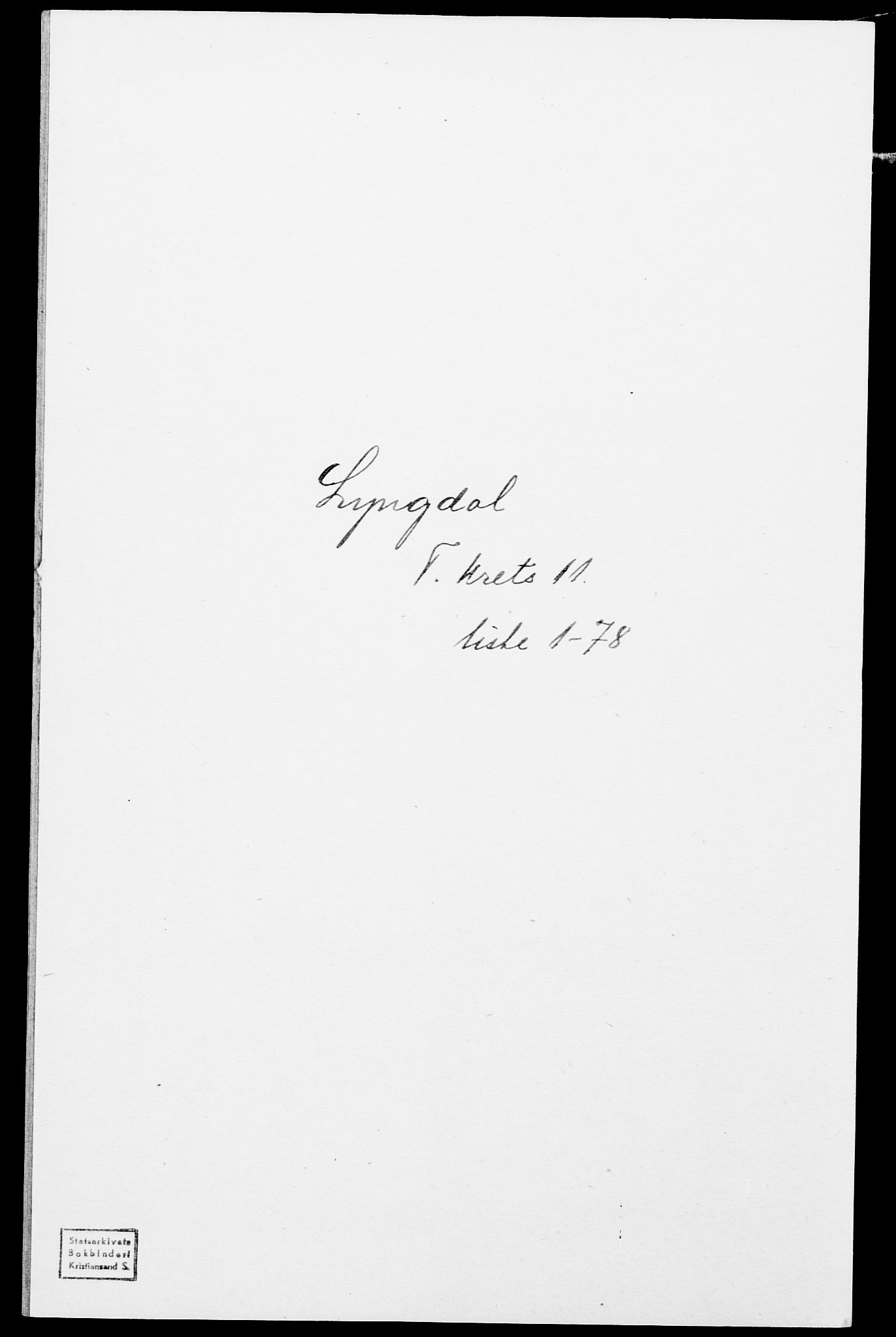 SAK, 1875 census for 1032P Lyngdal, 1875, p. 1702