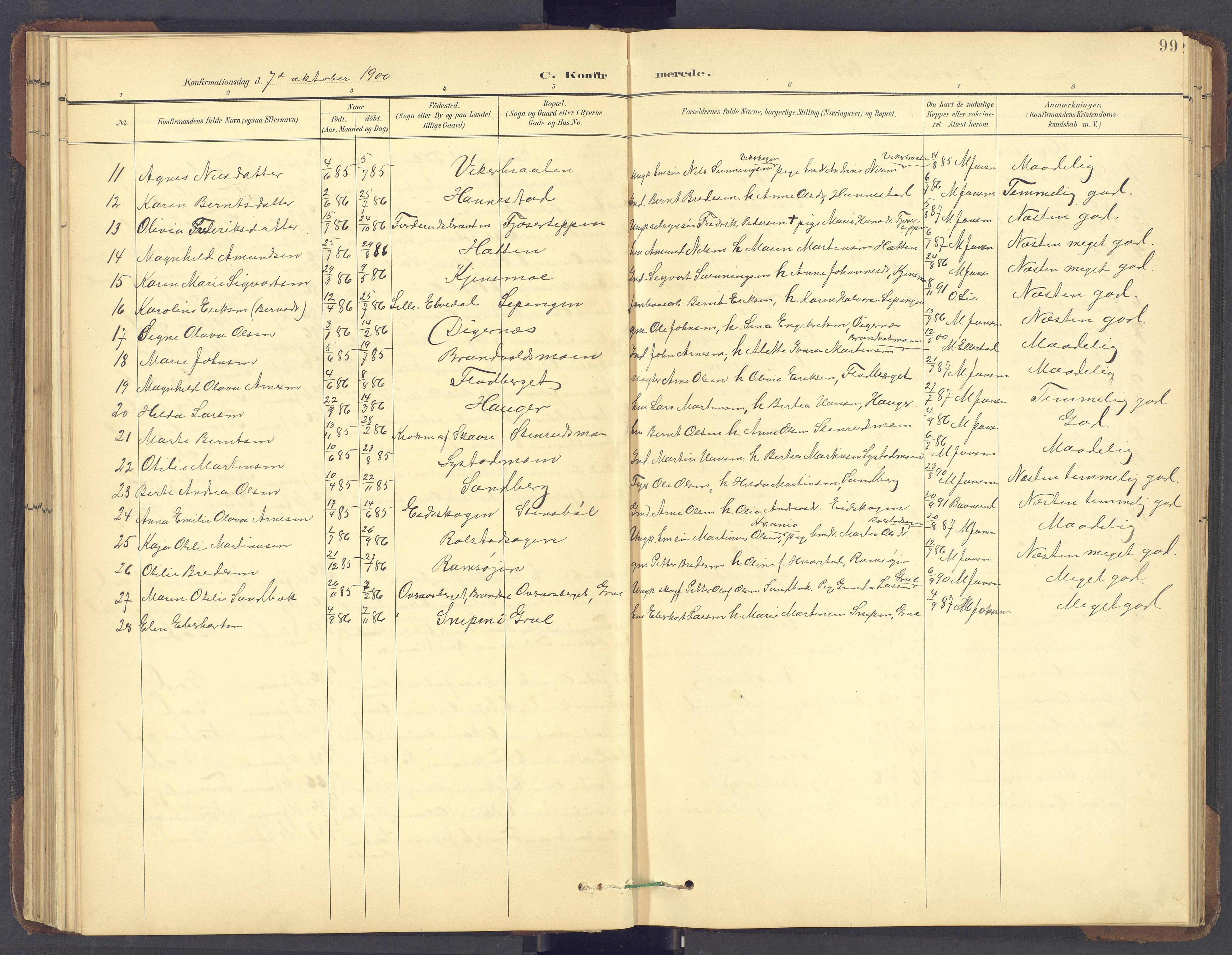 Brandval prestekontor, SAH/PREST-034/H/Ha/Hab/L0002: Parish register (copy) no. 2, 1895-1904, p. 99