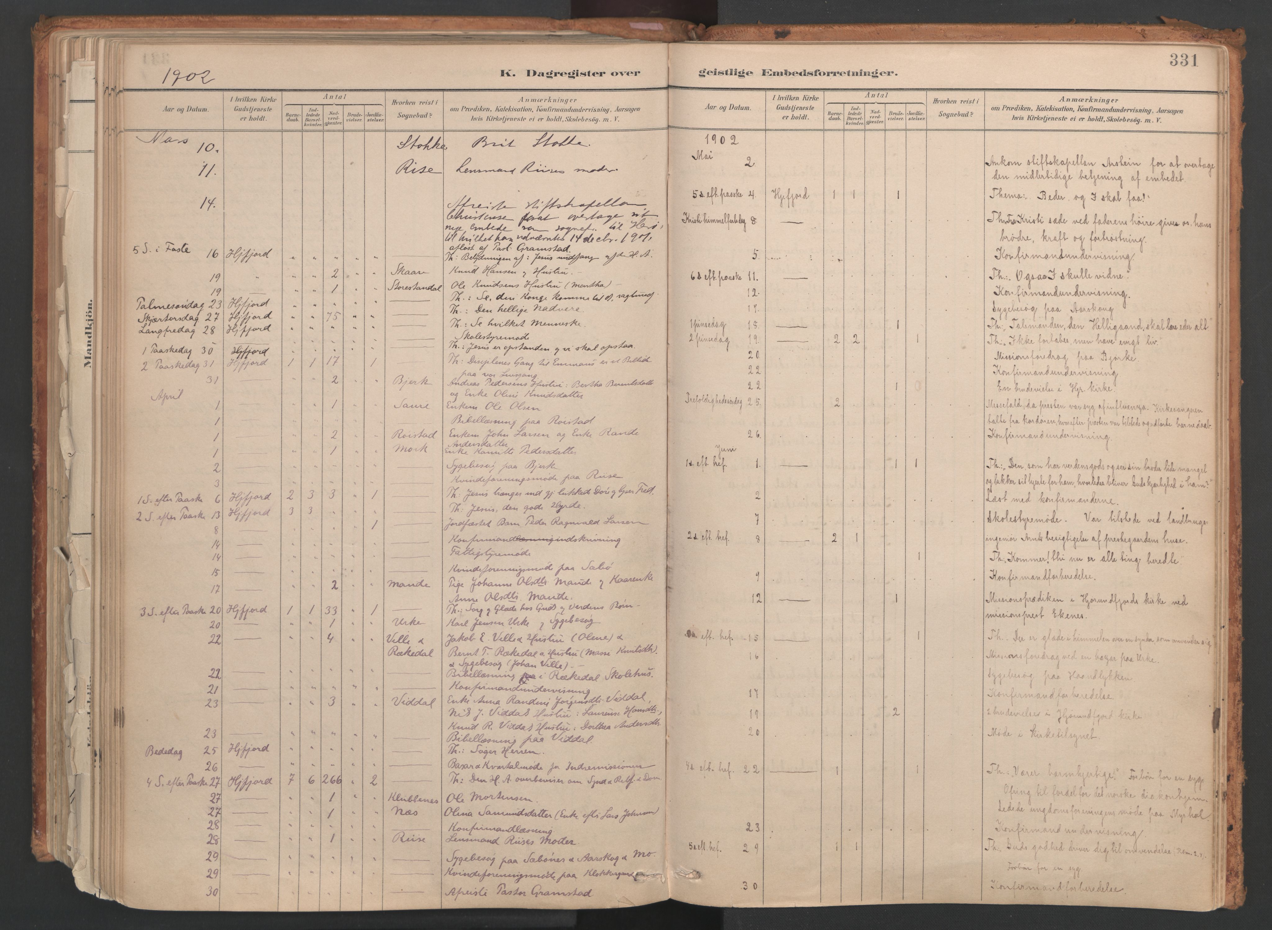 Ministerialprotokoller, klokkerbøker og fødselsregistre - Møre og Romsdal, SAT/A-1454/515/L0211: Parish register (official) no. 515A07, 1886-1910, p. 331
