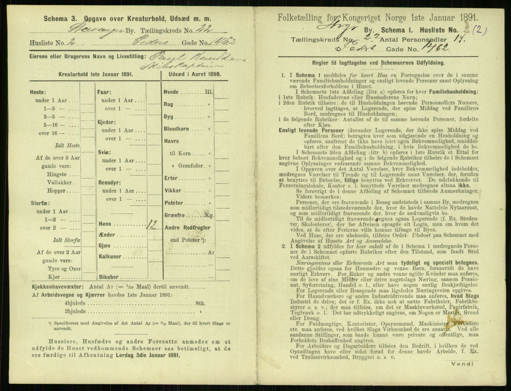 RA, 1891 census for 1103 Stavanger, 1891, p. 4177