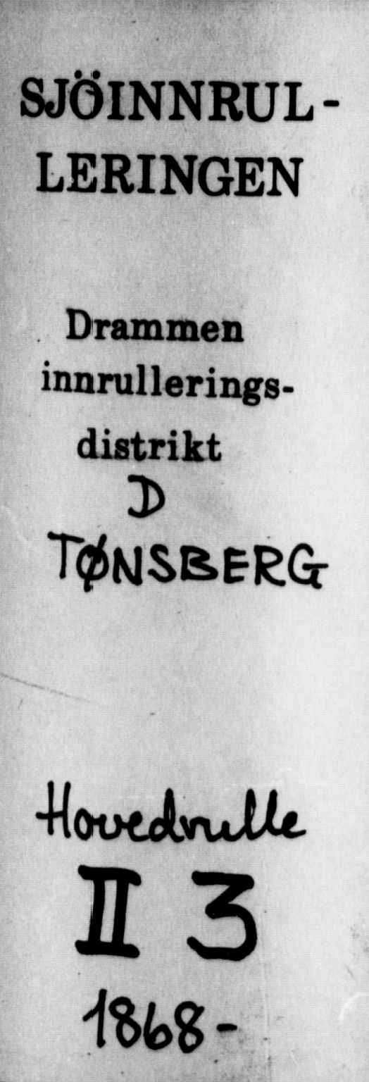 Tønsberg innrulleringskontor, SAKO/A-786/F/Fc/Fcb/L0003: Hovedrulle Patent nr. 2203-3308, 1868, p. 1