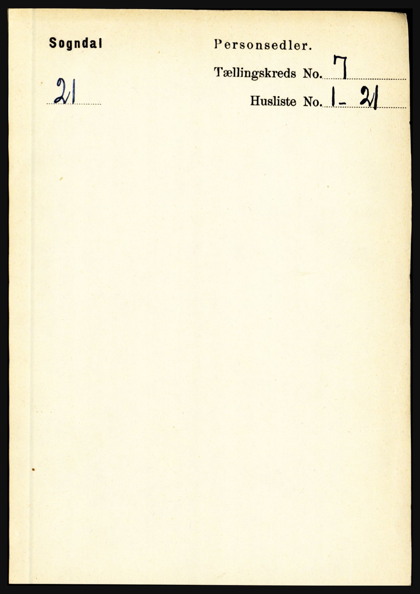 RA, 1891 census for 1420 Sogndal, 1891, p. 2976