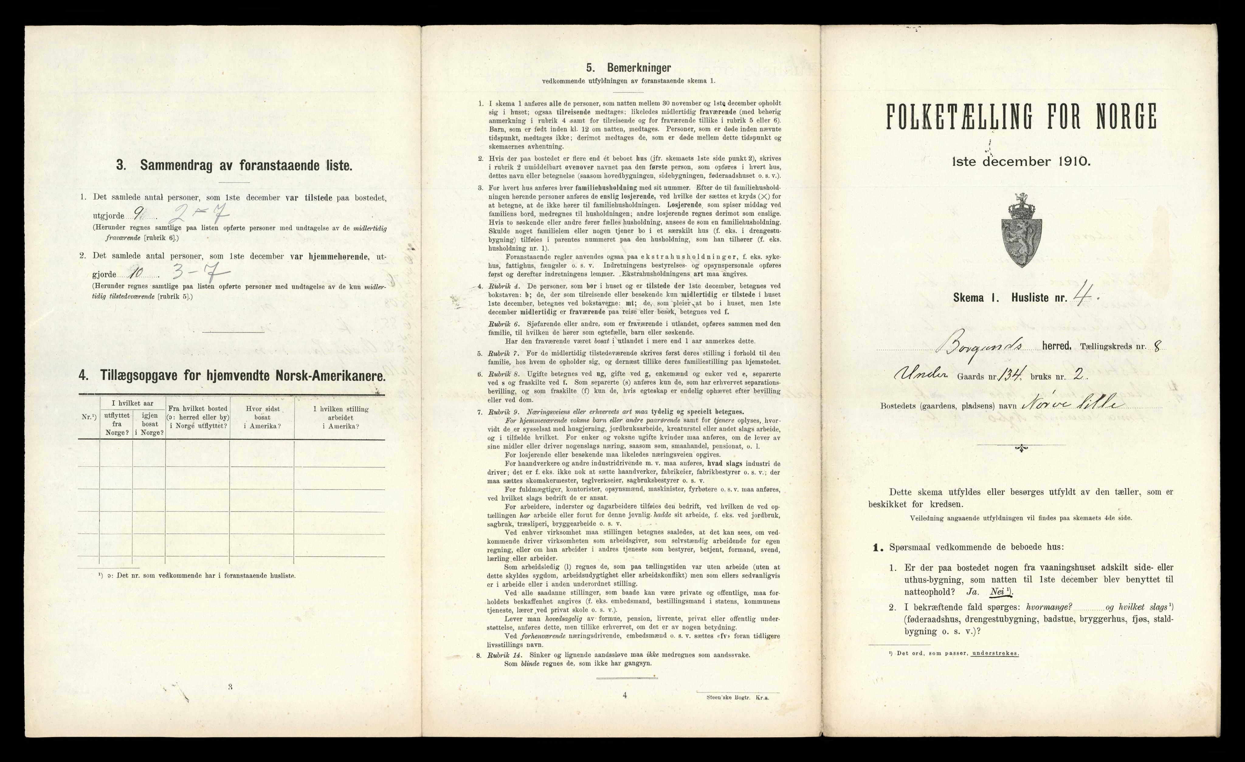 RA, 1910 census for Borgund, 1910, p. 659