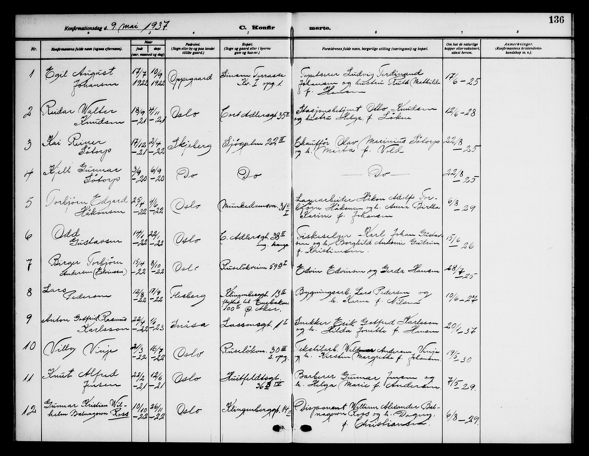 Piperviken prestekontor Kirkebøker, AV/SAO-A-10874/F/L0001: Parish register (official) no. 1, 1911-1958, p. 136