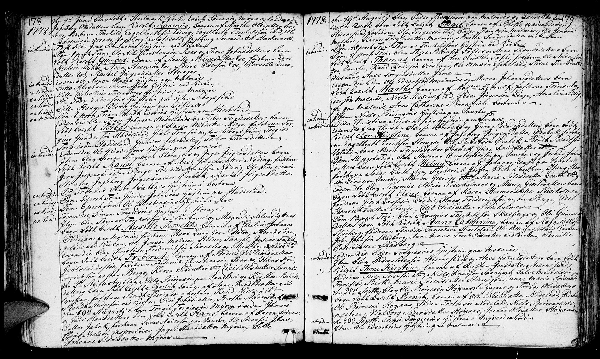 Mandal sokneprestkontor, AV/SAK-1111-0030/F/Fa/Faa/L0003: Parish register (official) no. A 3, 1748-1794, p. 178-179