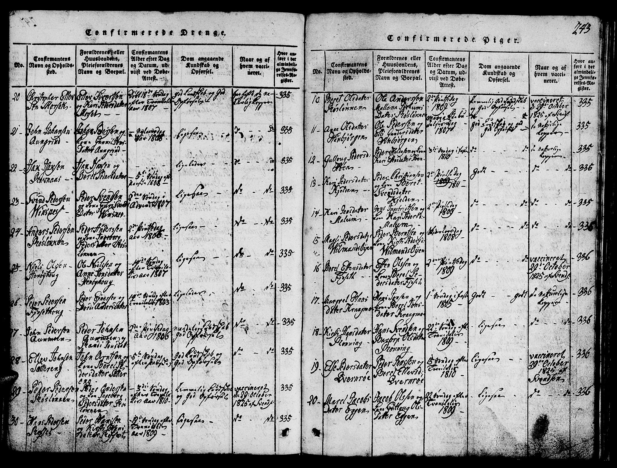 Ministerialprotokoller, klokkerbøker og fødselsregistre - Sør-Trøndelag, SAT/A-1456/688/L1026: Parish register (copy) no. 688C01, 1817-1860, p. 243