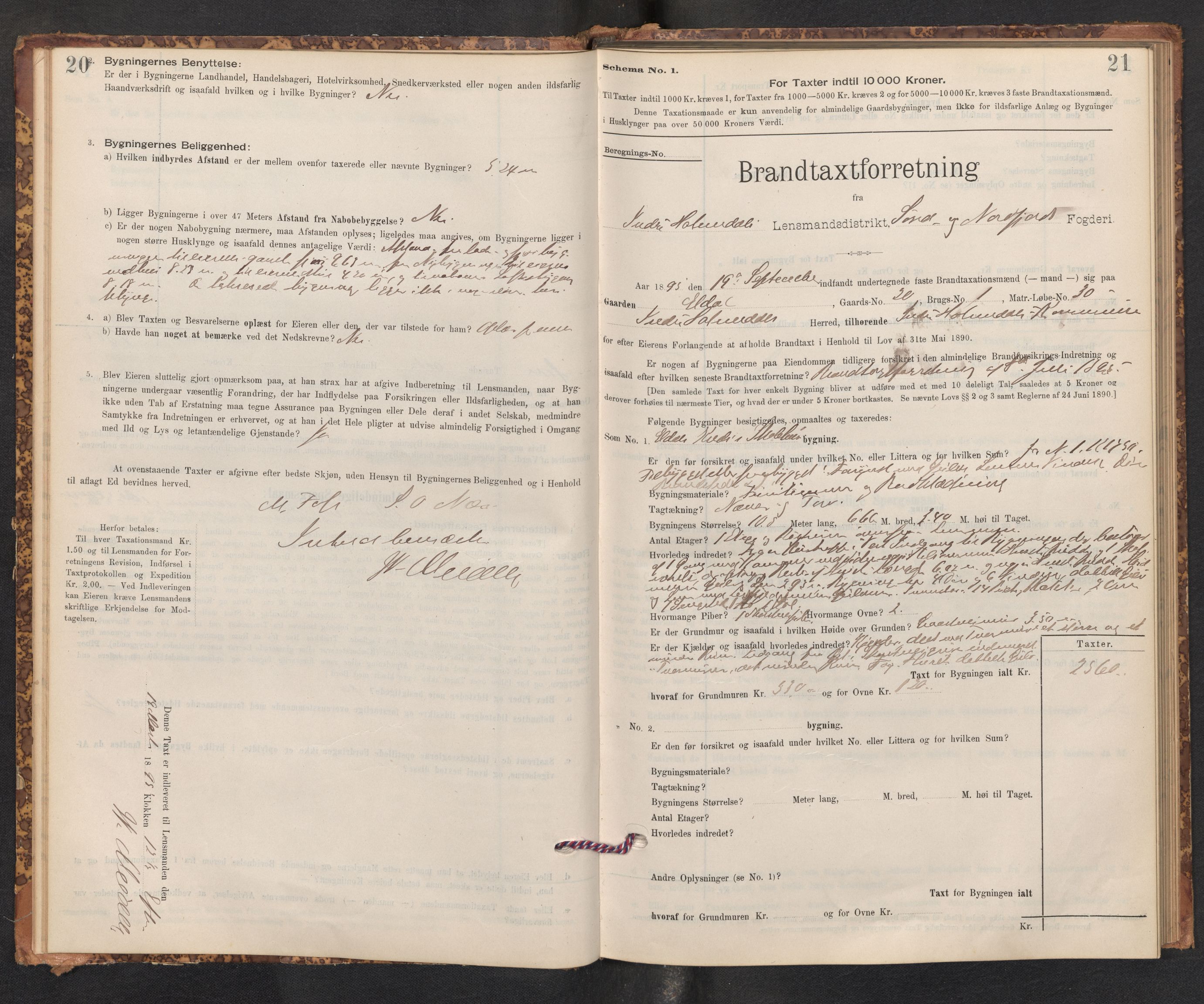 Lensmannen i Gaular, AV/SAB-A-27601/0012/L0005: Branntakstprotokoll, skjematakst, 1895-1917, p. 20-21