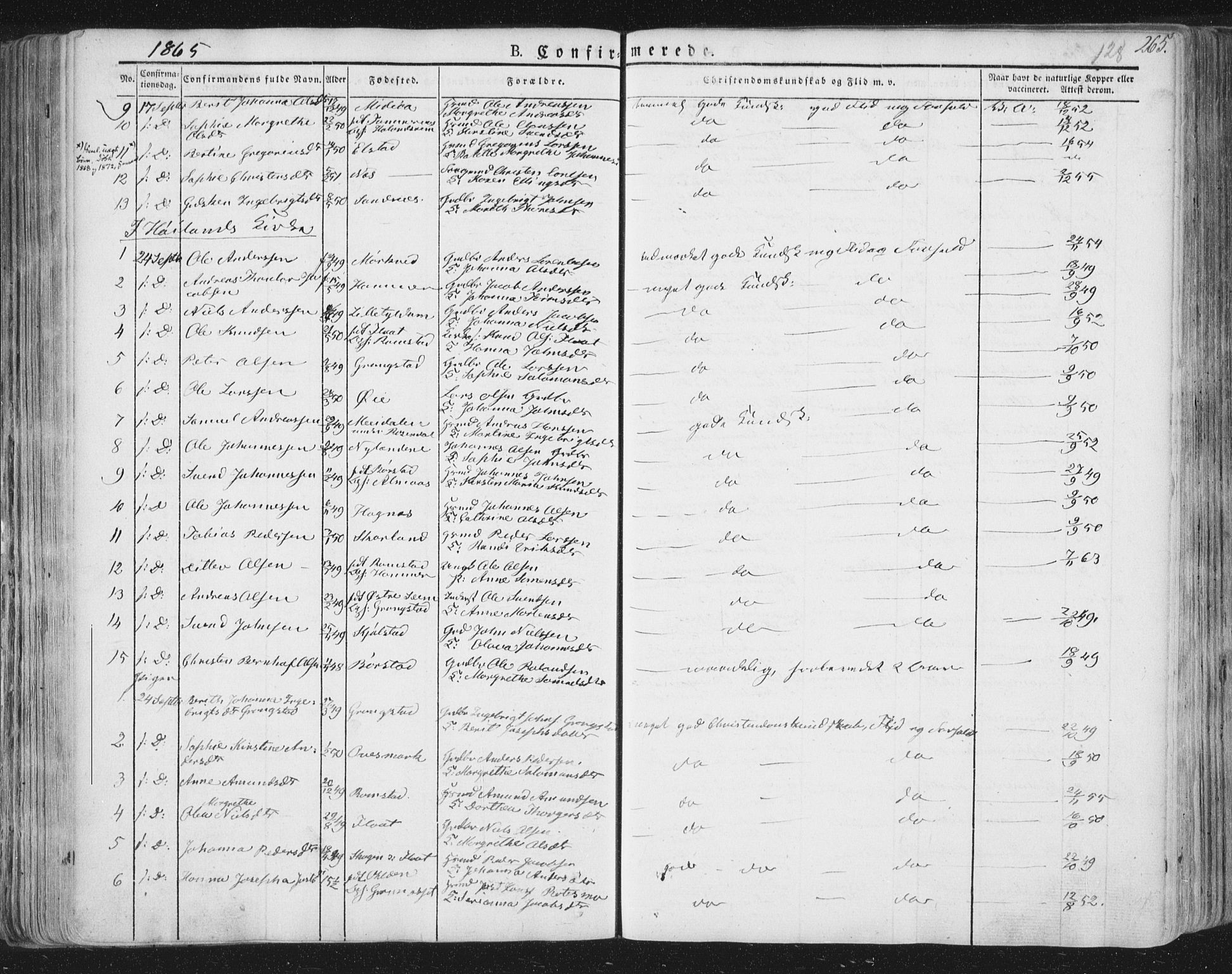 Ministerialprotokoller, klokkerbøker og fødselsregistre - Nord-Trøndelag, AV/SAT-A-1458/758/L0513: Parish register (official) no. 758A02 /1, 1839-1868, p. 128