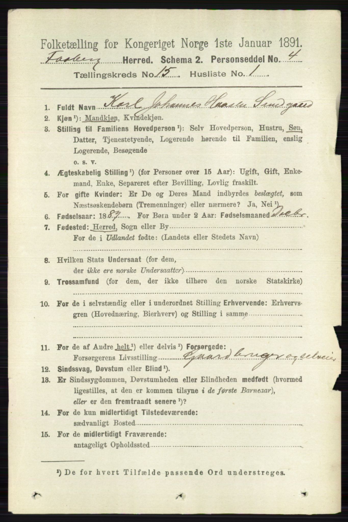 RA, 1891 census for 0524 Fåberg, 1891, p. 5911