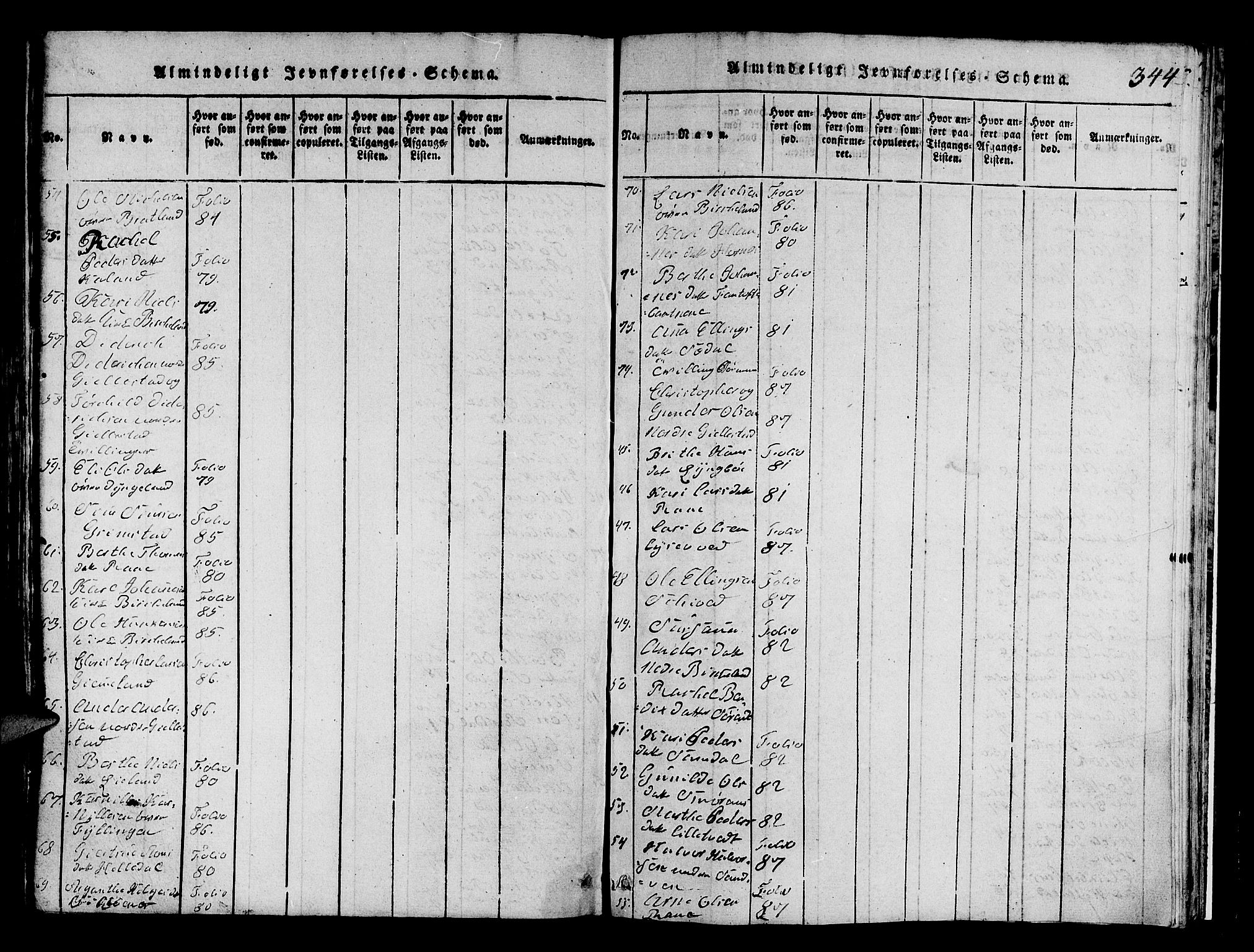 Fana Sokneprestembete, SAB/A-75101/H/Hab/Haba/L0001: Parish register (copy) no. A 1, 1816-1836, p. 344