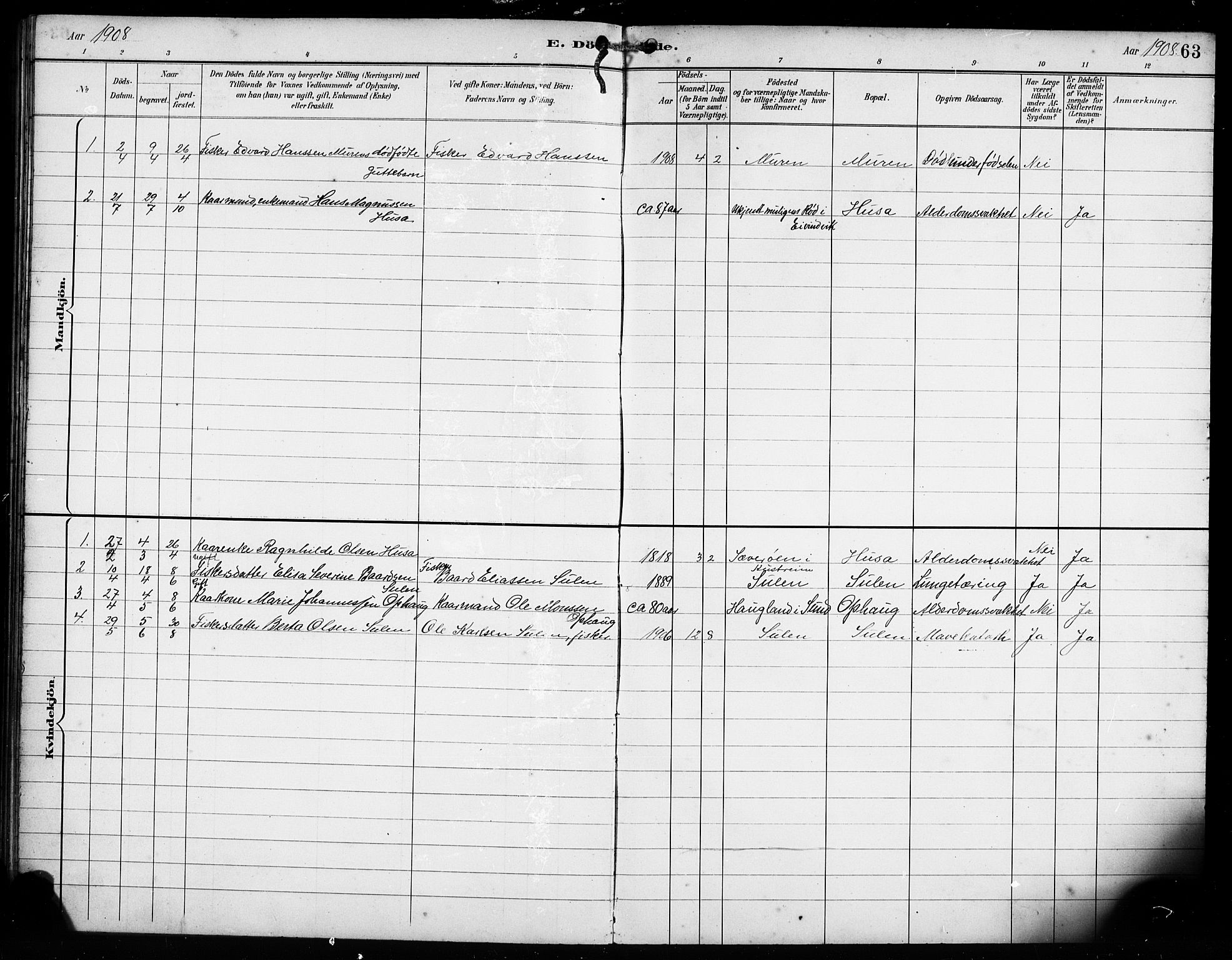 Lindås Sokneprestembete, SAB/A-76701/H/Hab: Parish register (copy) no. D 2, 1898-1910, p. 63