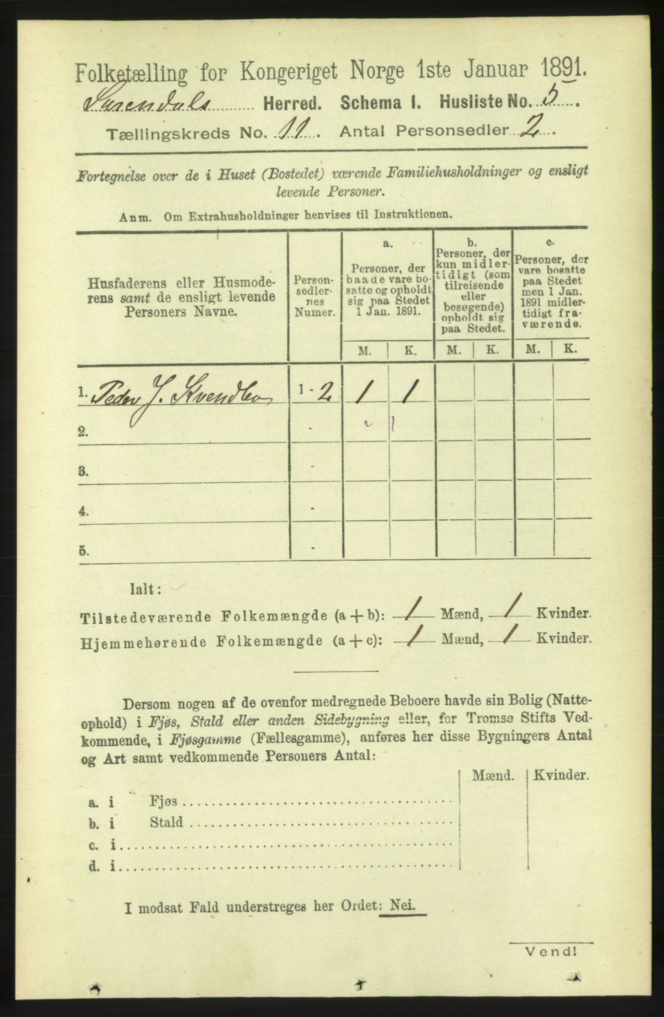 RA, 1891 census for 1566 Surnadal, 1891, p. 2650