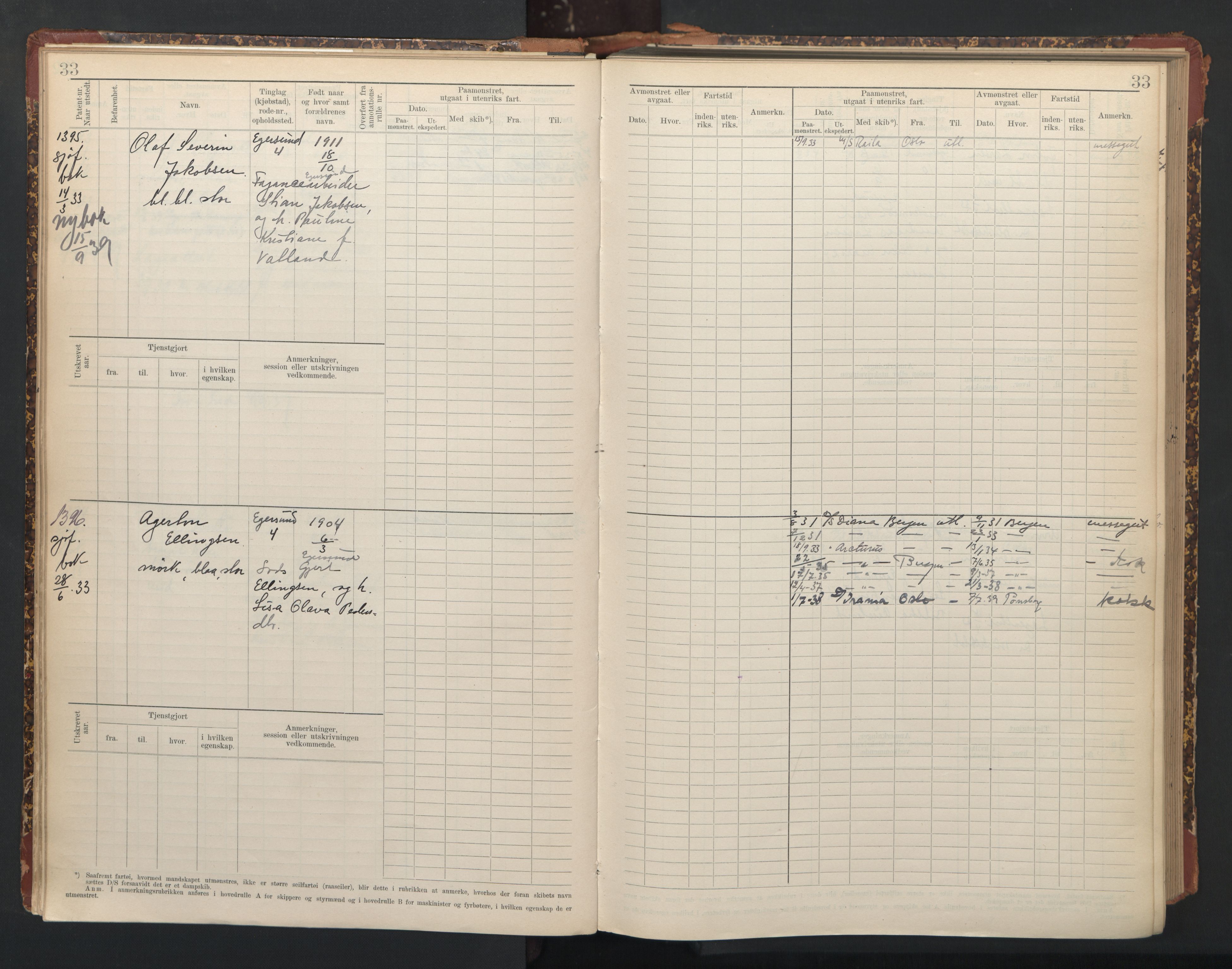 Egersund mønstringskrets, SAK/2031-0019/F/Fb/L0003: Hovedrulle nr 1331-1567, O-5, 1900-1948, p. 35