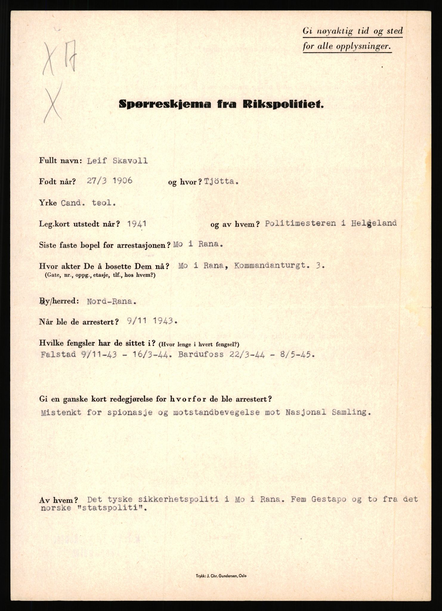 Rikspolitisjefen, AV/RA-S-1560/L/L0015: Scharff, Carlo Max - Stephensen, Gudrun, 1940-1945, p. 336