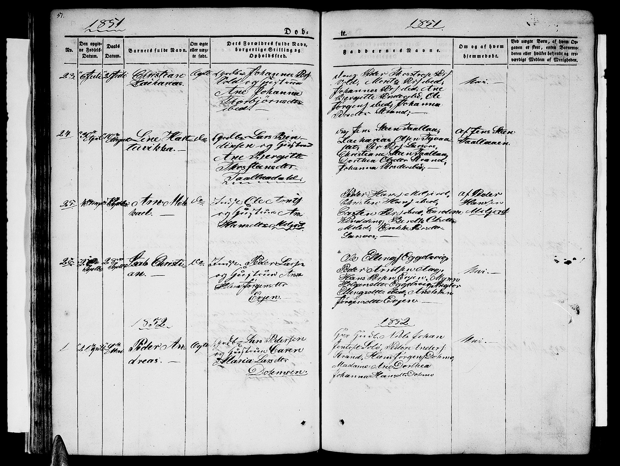 Ministerialprotokoller, klokkerbøker og fødselsregistre - Nordland, AV/SAT-A-1459/846/L0652: Parish register (copy) no. 846C02, 1841-1871, p. 51