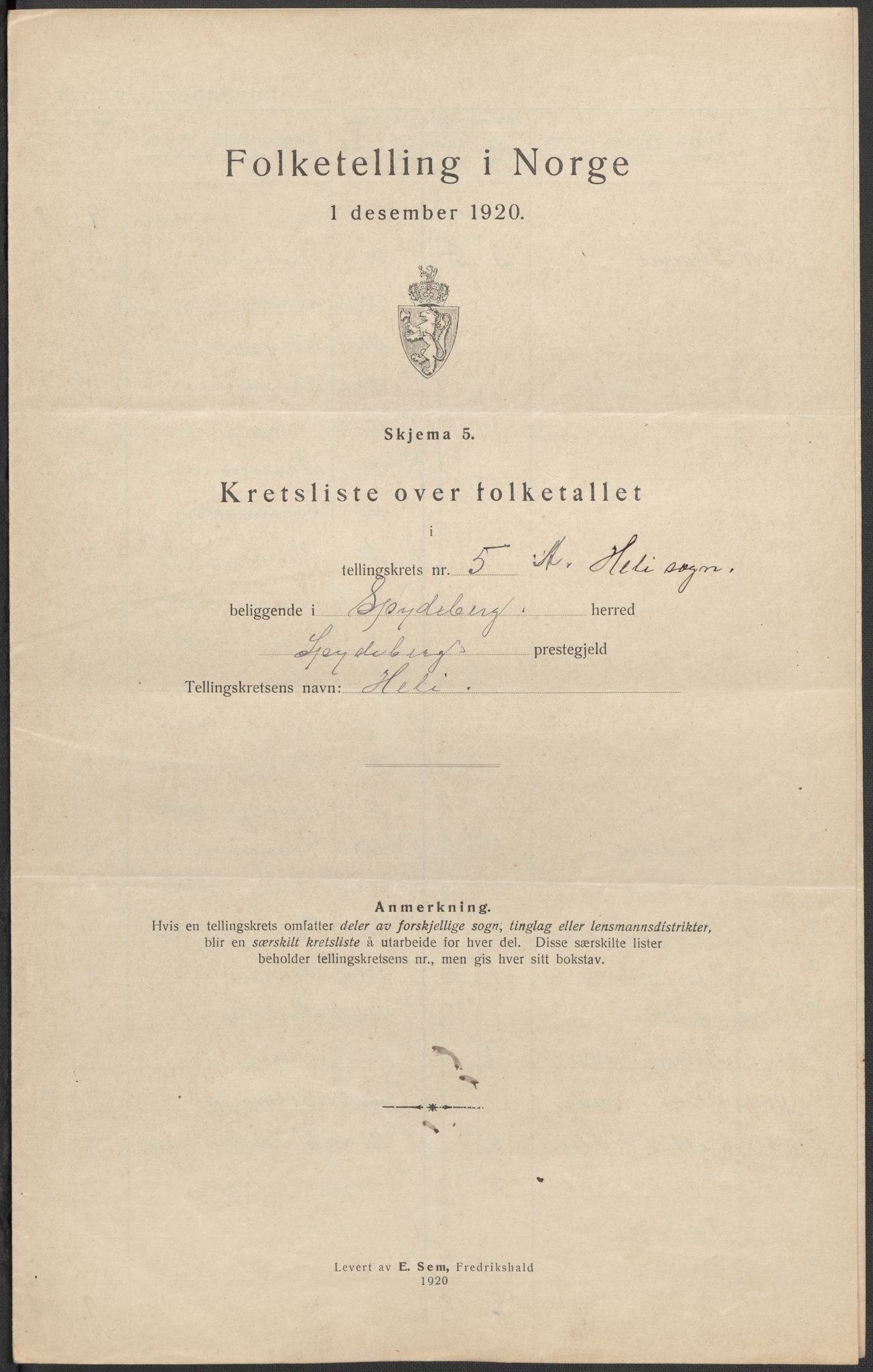 SAO, 1920 census for Spydeberg, 1920, p. 25