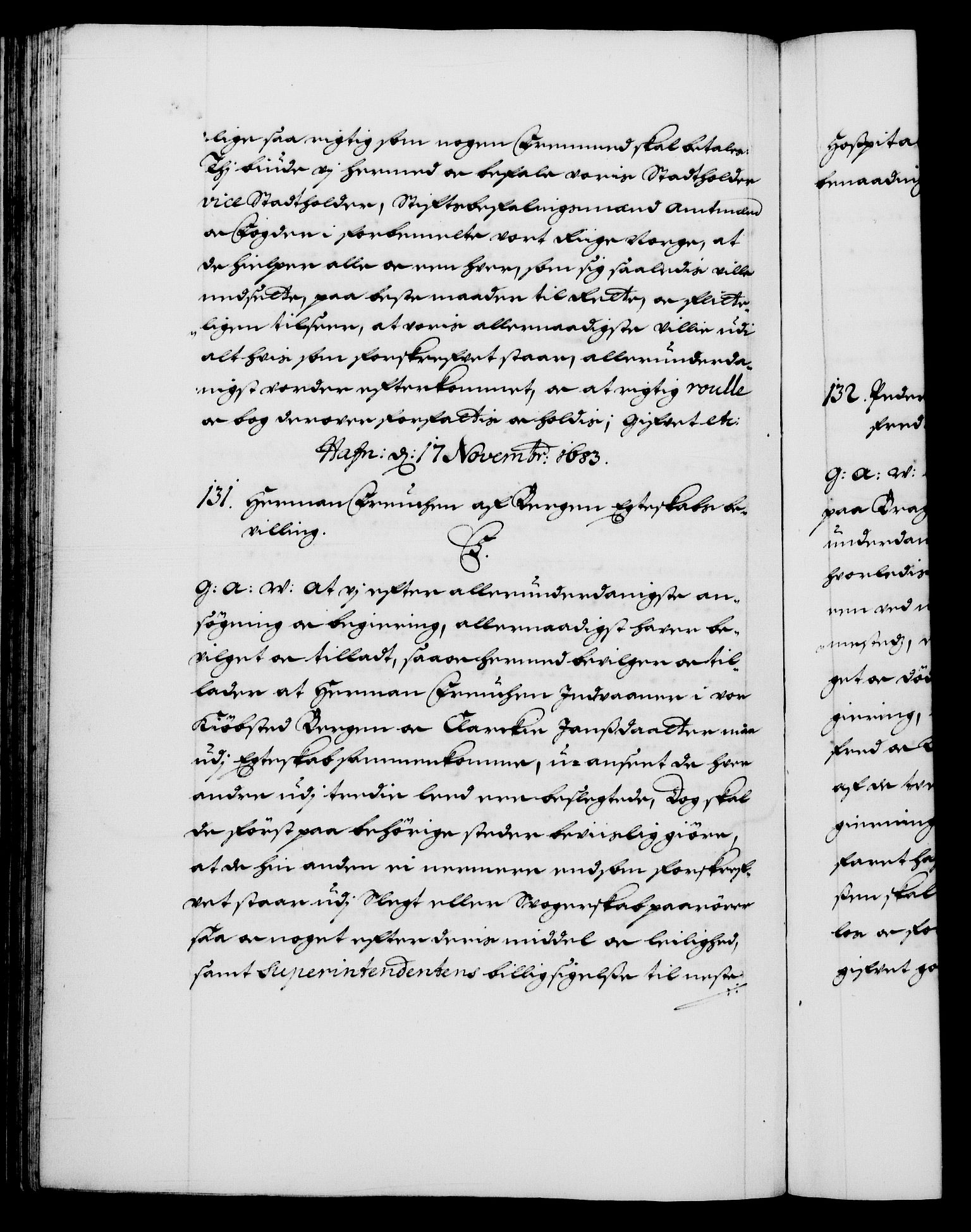 Danske Kanselli 1572-1799, RA/EA-3023/F/Fc/Fca/Fcaa/L0013: Norske registre (mikrofilm), 1681-1684, p. 383b