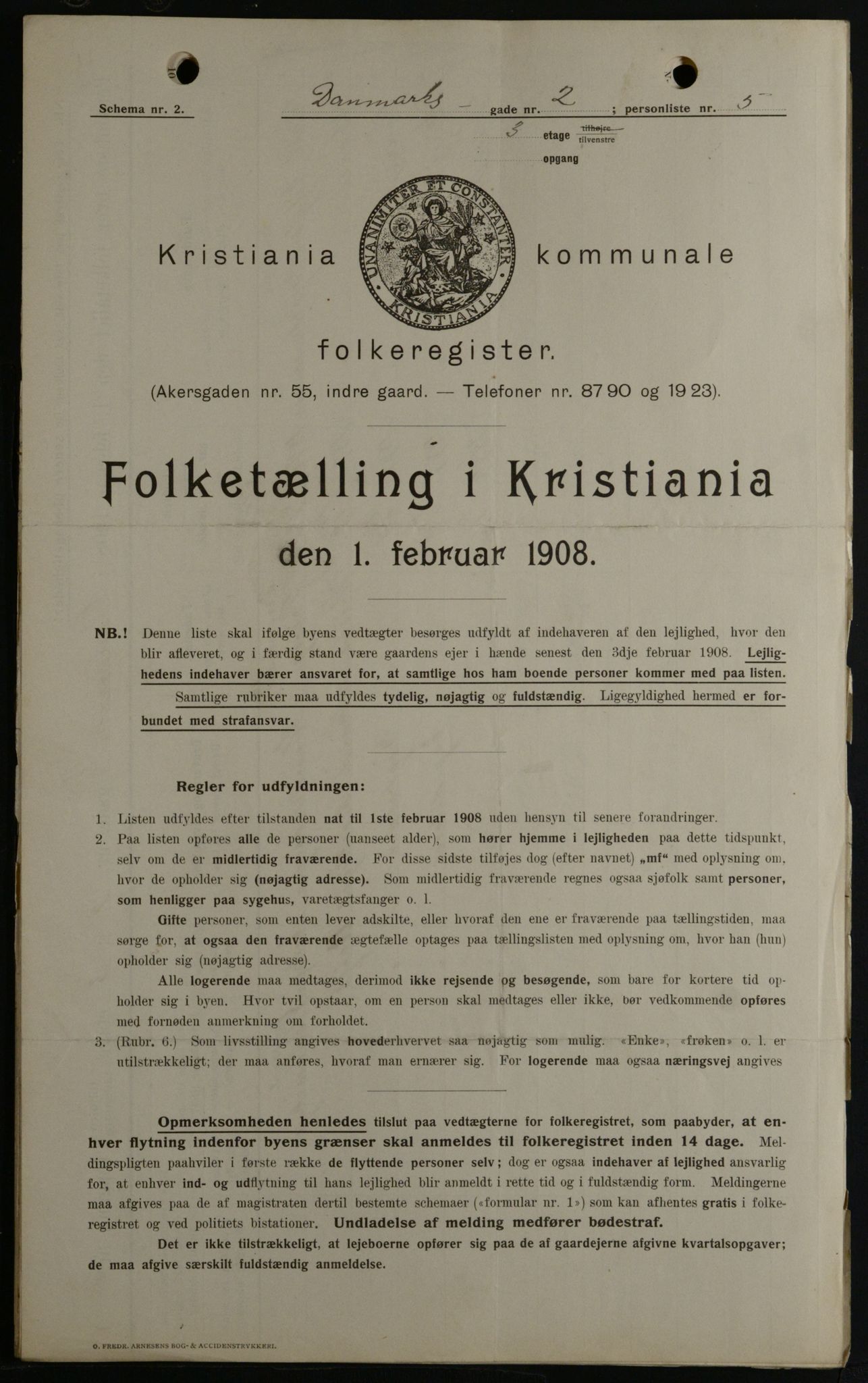 OBA, Municipal Census 1908 for Kristiania, 1908, p. 13625