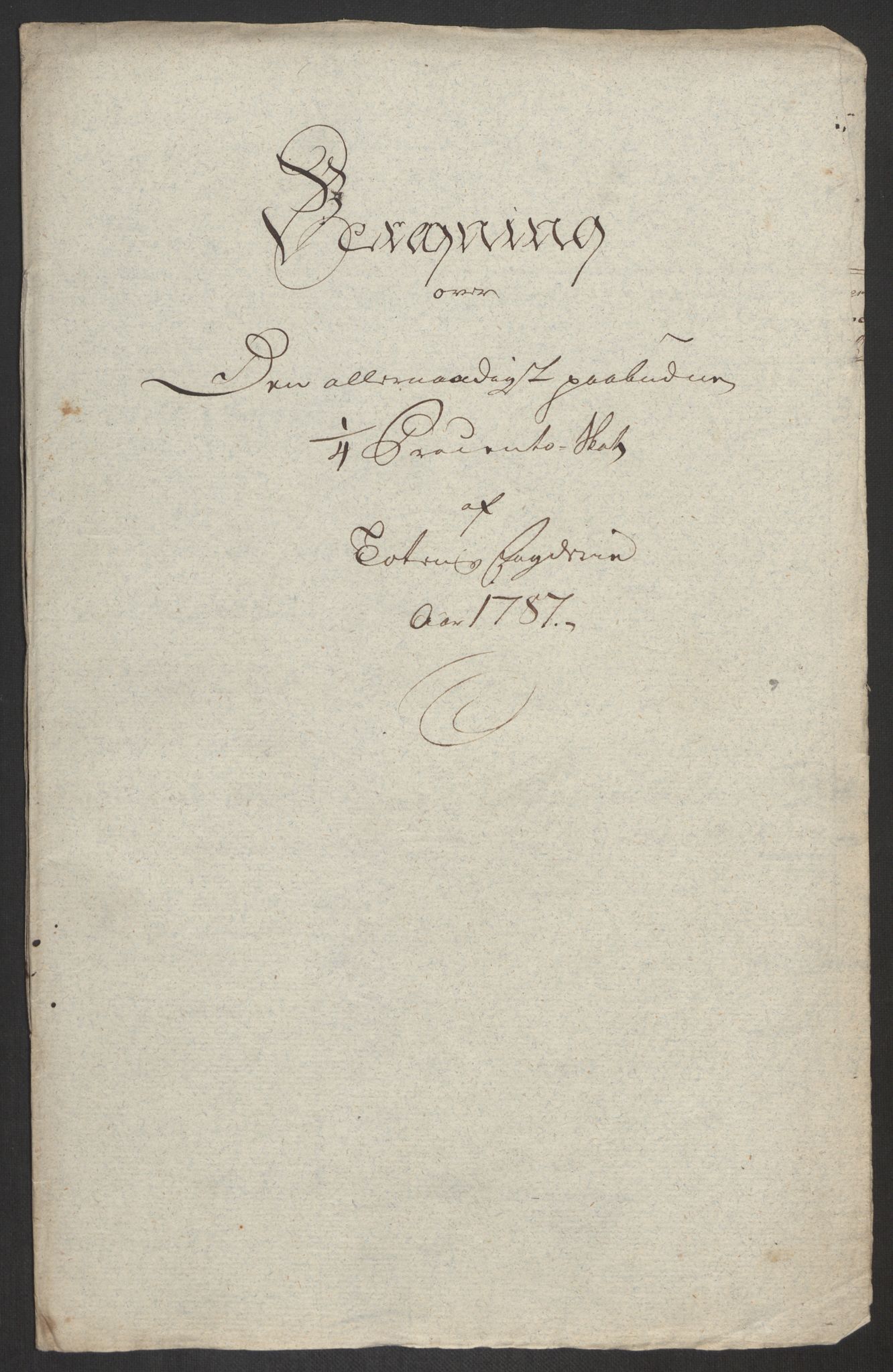 Rentekammeret inntil 1814, Reviderte regnskaper, Fogderegnskap, AV/RA-EA-4092/R19/L1374: Fogderegnskap Toten, Hadeland og Vardal, 1787, p. 308