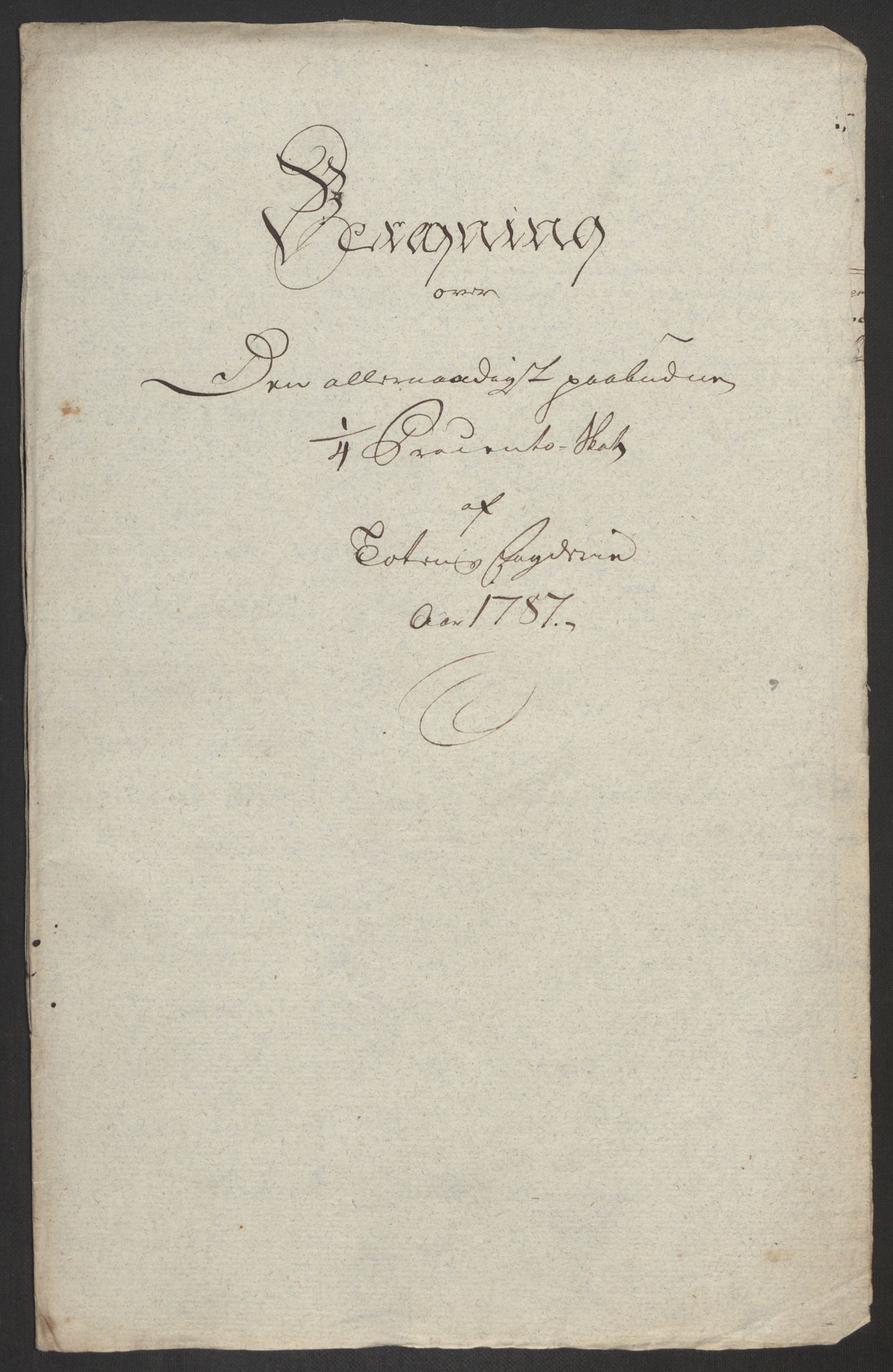 Rentekammeret inntil 1814, Reviderte regnskaper, Fogderegnskap, RA/EA-4092/R19/L1374: Fogderegnskap Toten, Hadeland og Vardal, 1787, p. 308