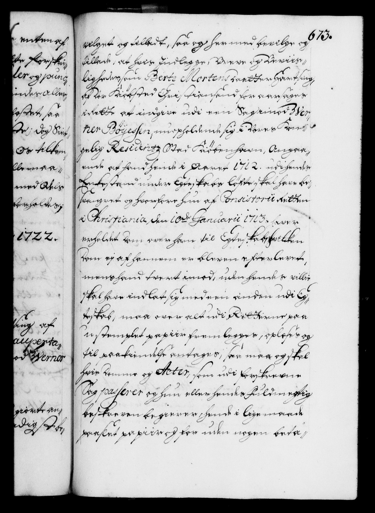 Danske Kanselli 1572-1799, RA/EA-3023/F/Fc/Fca/Fcaa/L0023: Norske registre, 1720-1722, p. 673a